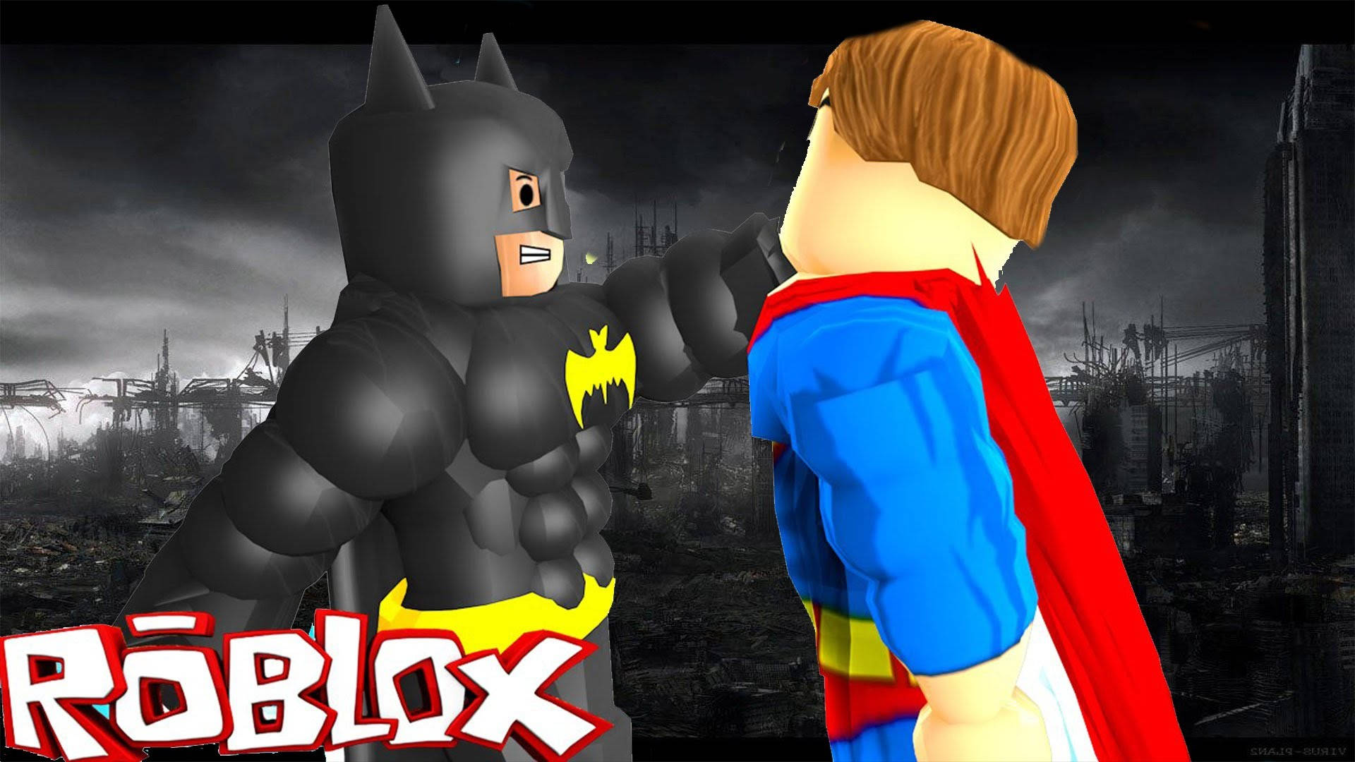 Тапет с постер на Roblox Батман и Супермен