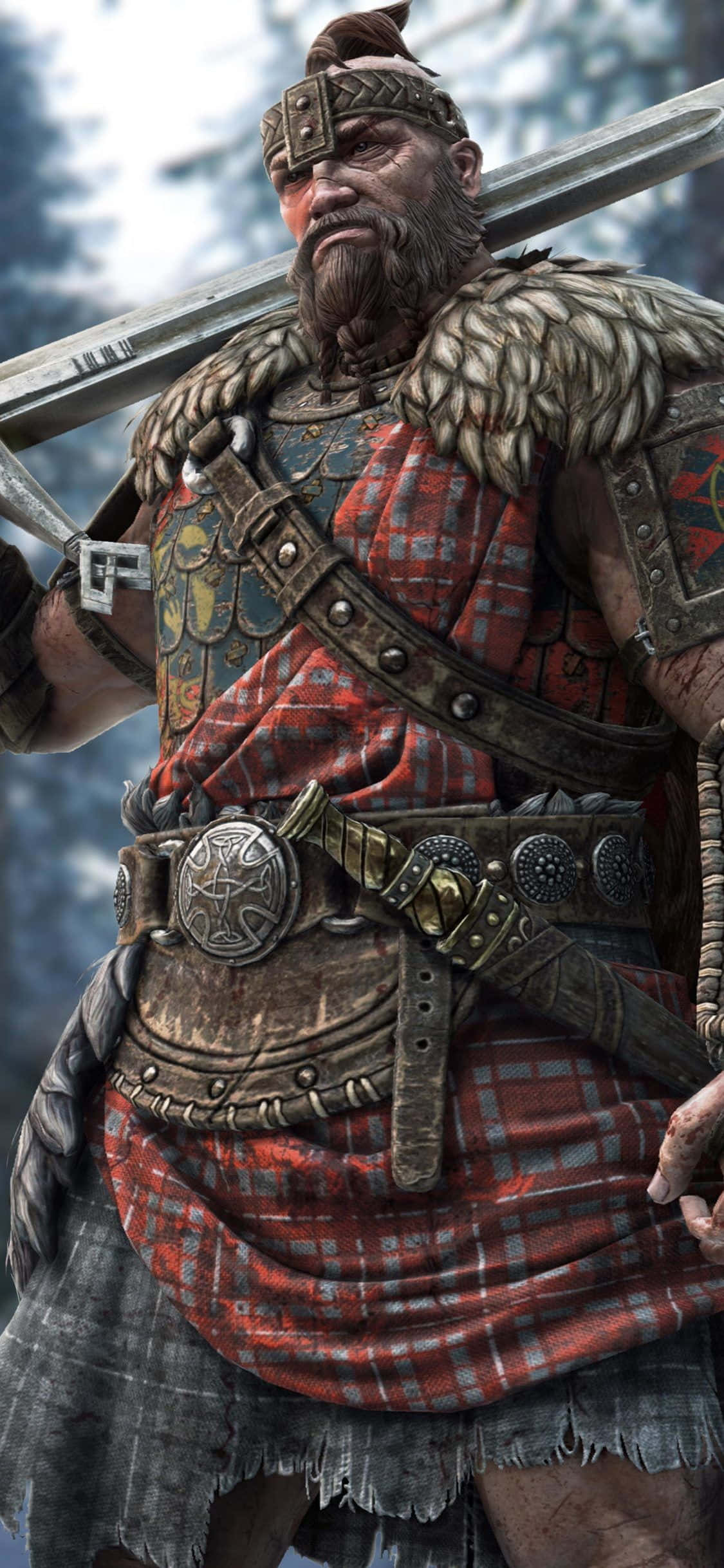 Сражайтес като Highlander в интензивната онлайн бойна игра For Honor. Тапет