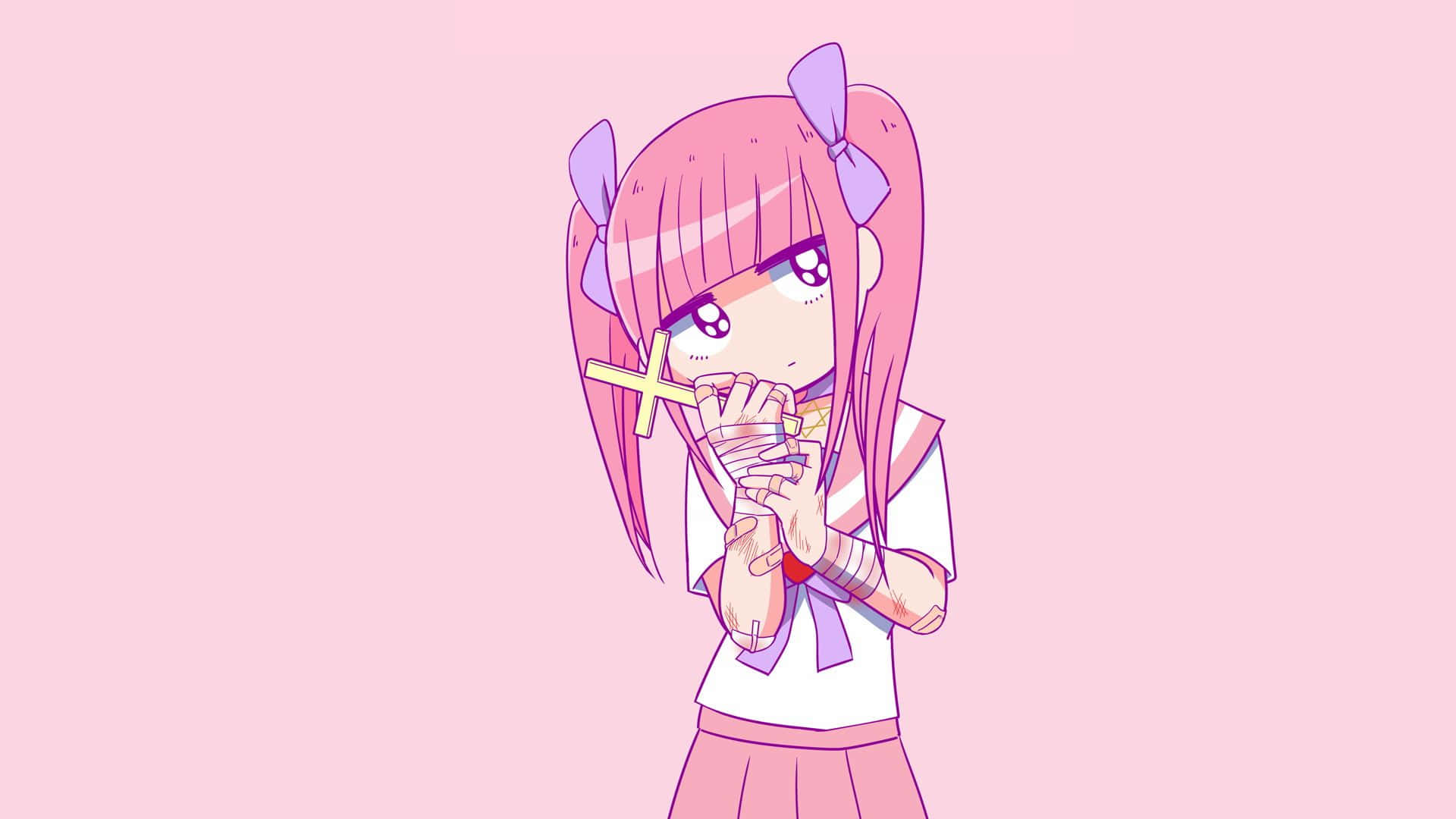 Бъди себе си и разцъфти с Kawaii Pink Тапет