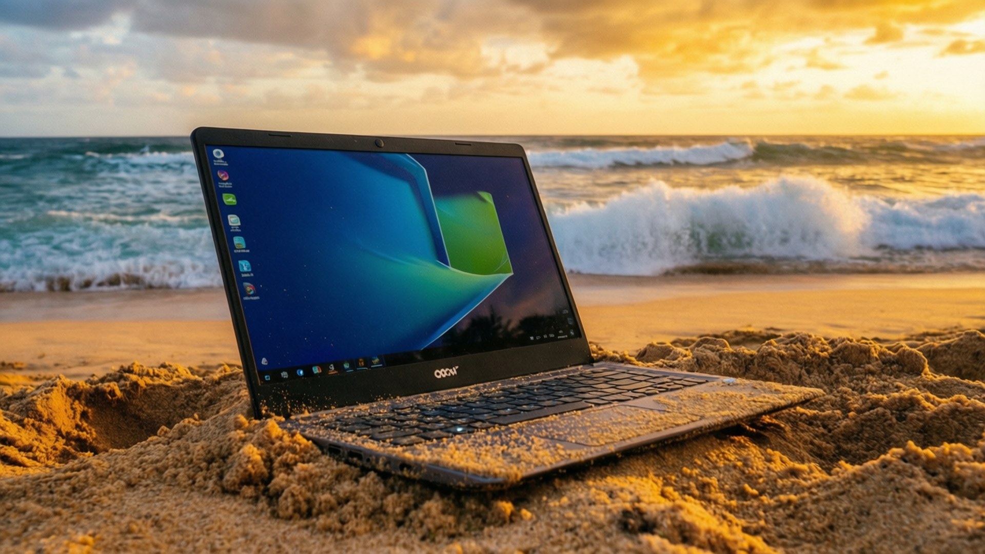Бягство с Chromebook на плажа Тапет