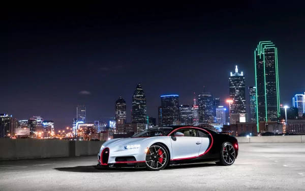 Бял Bugatti Chiron 4k