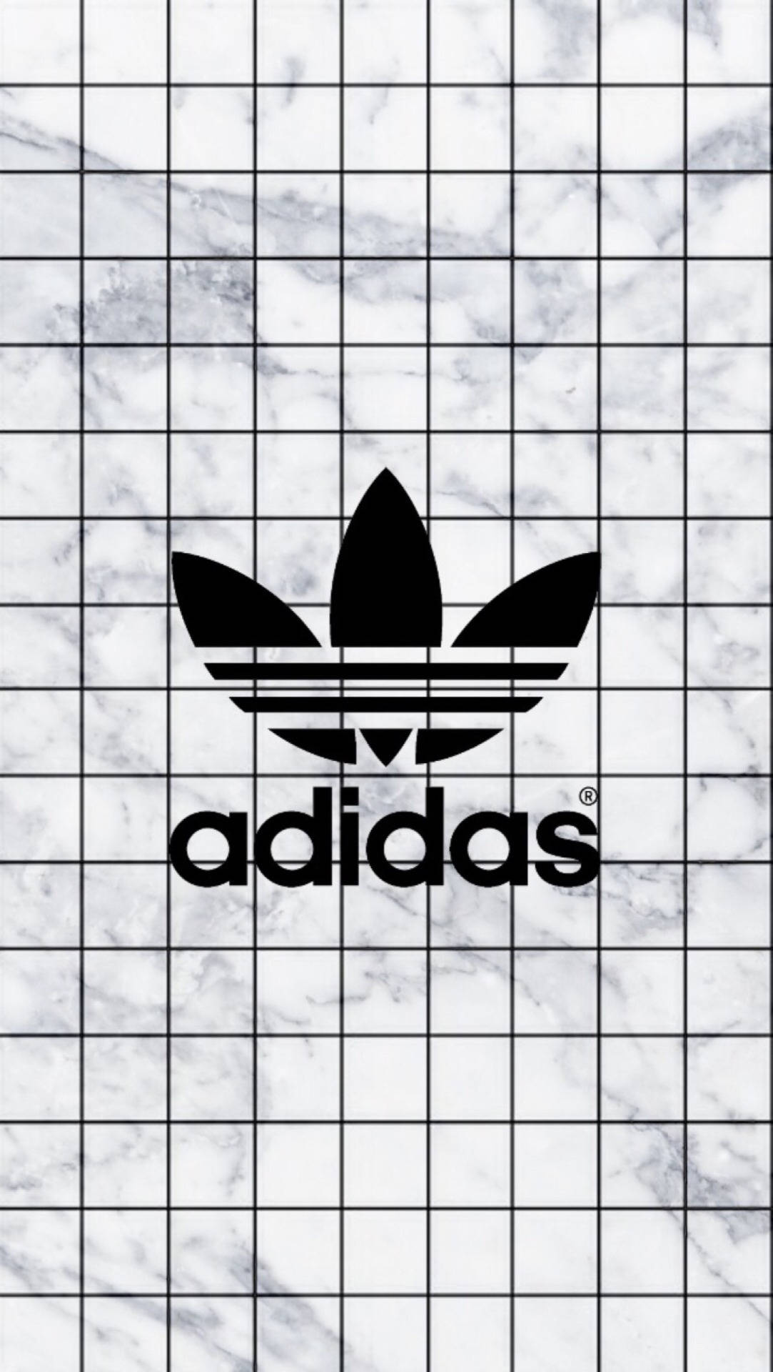 Бяло естетично Tumblr лого на Adidas на мрамор Тапет