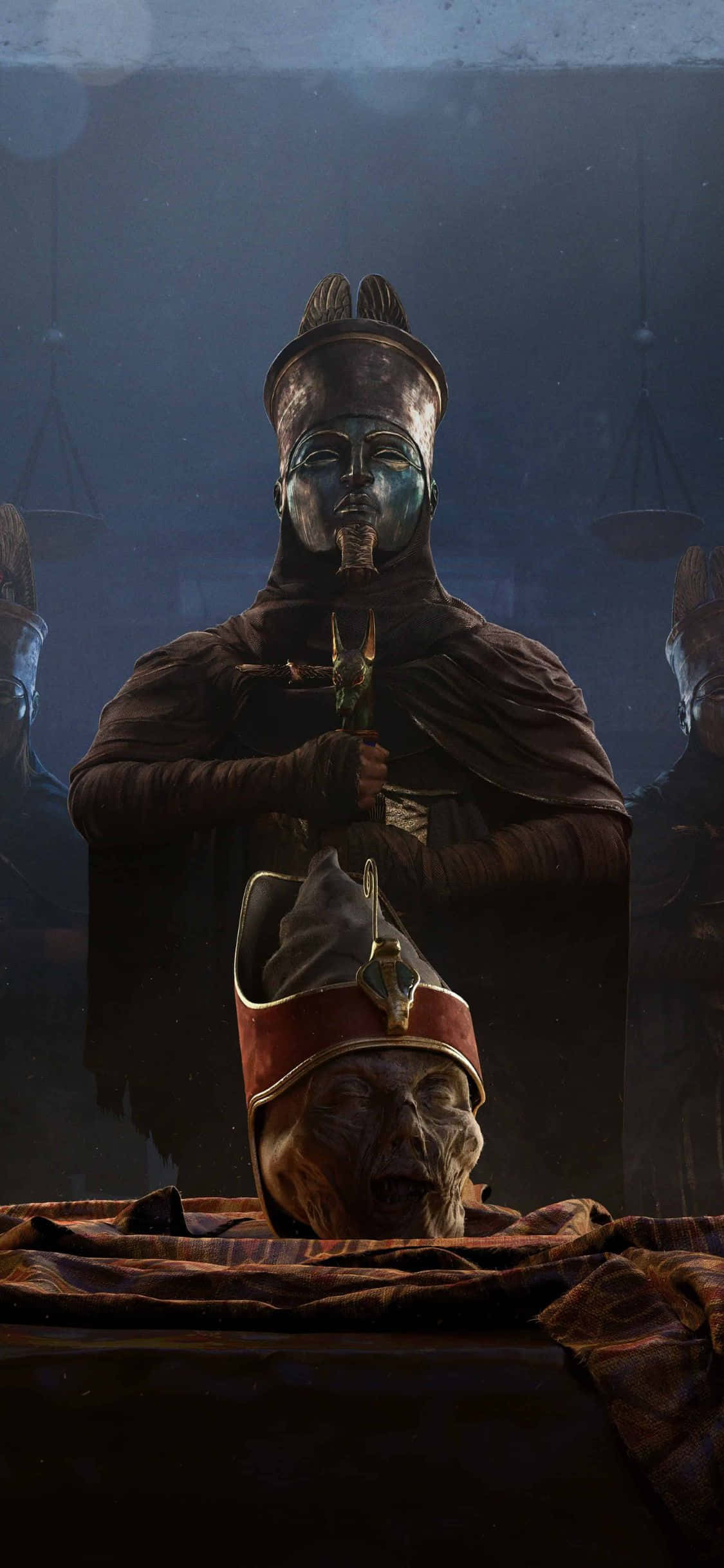 Вдъхновен от приключенческия свят на Assassin's Creed Origins, този уловящ око iPhone X тапет несъмнено ще улови вашето въображение. Тапет