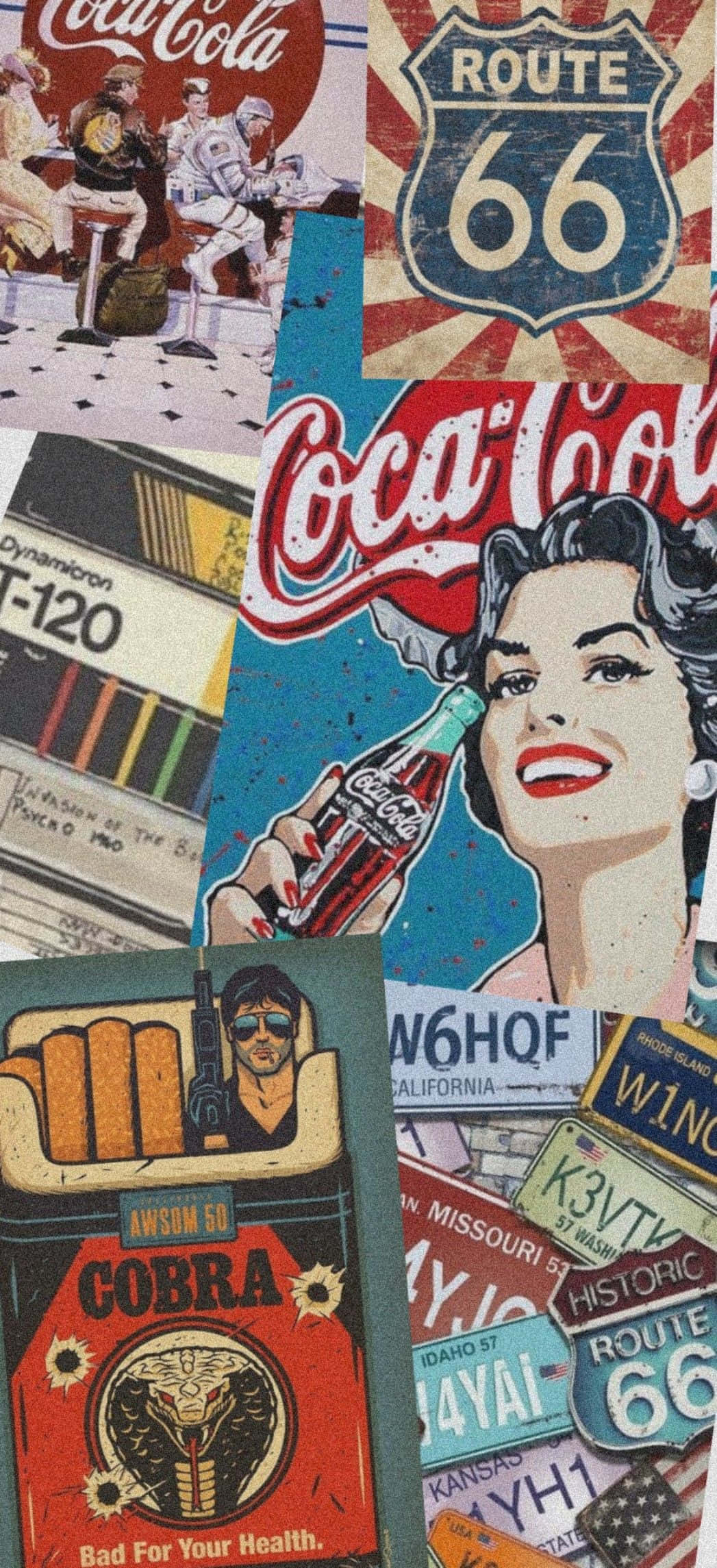 винтажен комплект плакати Coca Cola Тапет