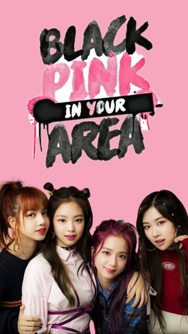 Blackpink тапет на членове с графити текст Blackpink In Your Area