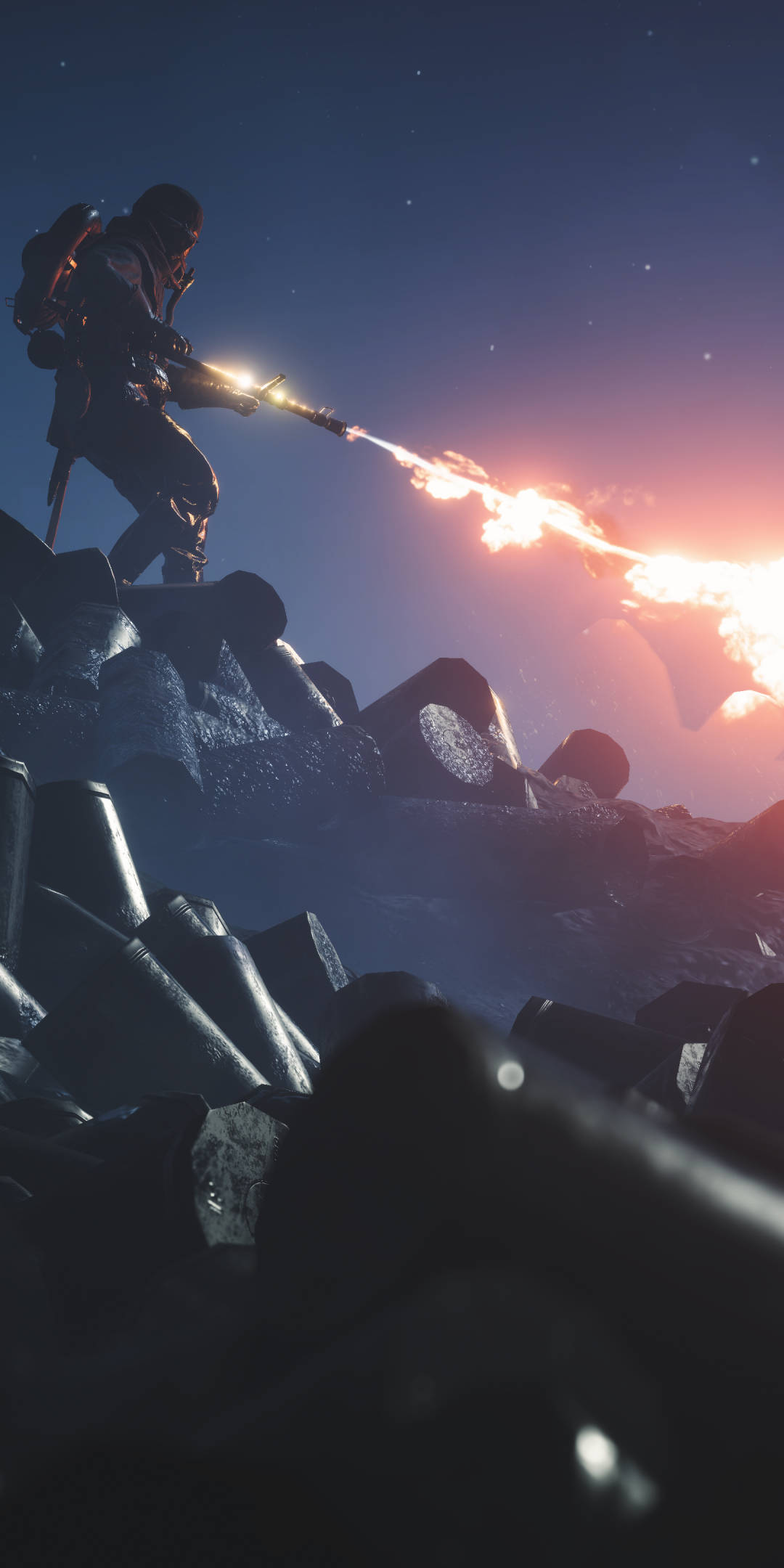Вълнуващо действие с огнеметчик от Battlefield 1 на телефона ви. Тапет