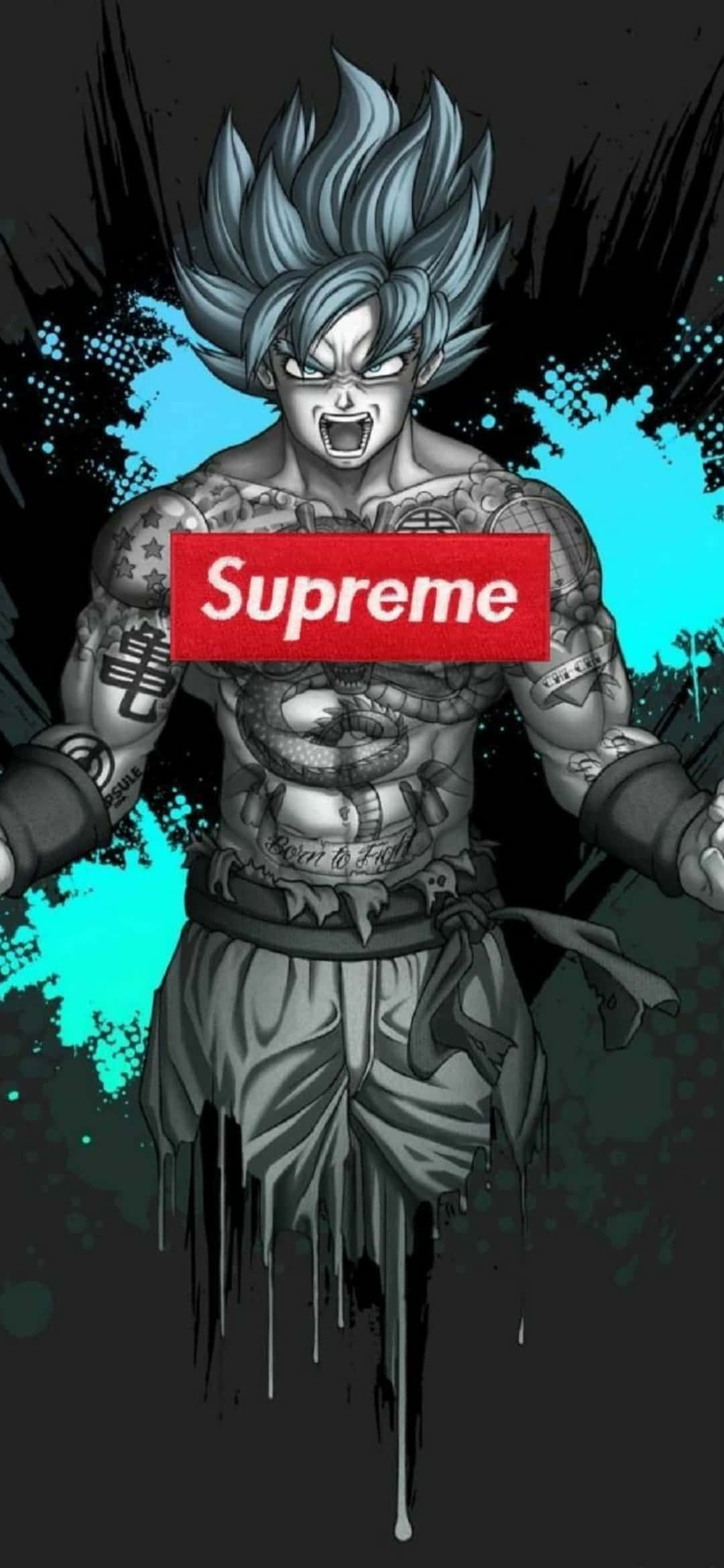 Върховен Supreme Drip Goku дигитален арт Тапет