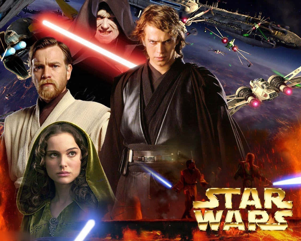 Герои от предисторията на Star Wars в космоса Тапет