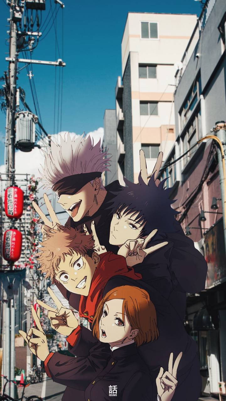 Главни герои Jujutsu Kaisen iPhone Тапет