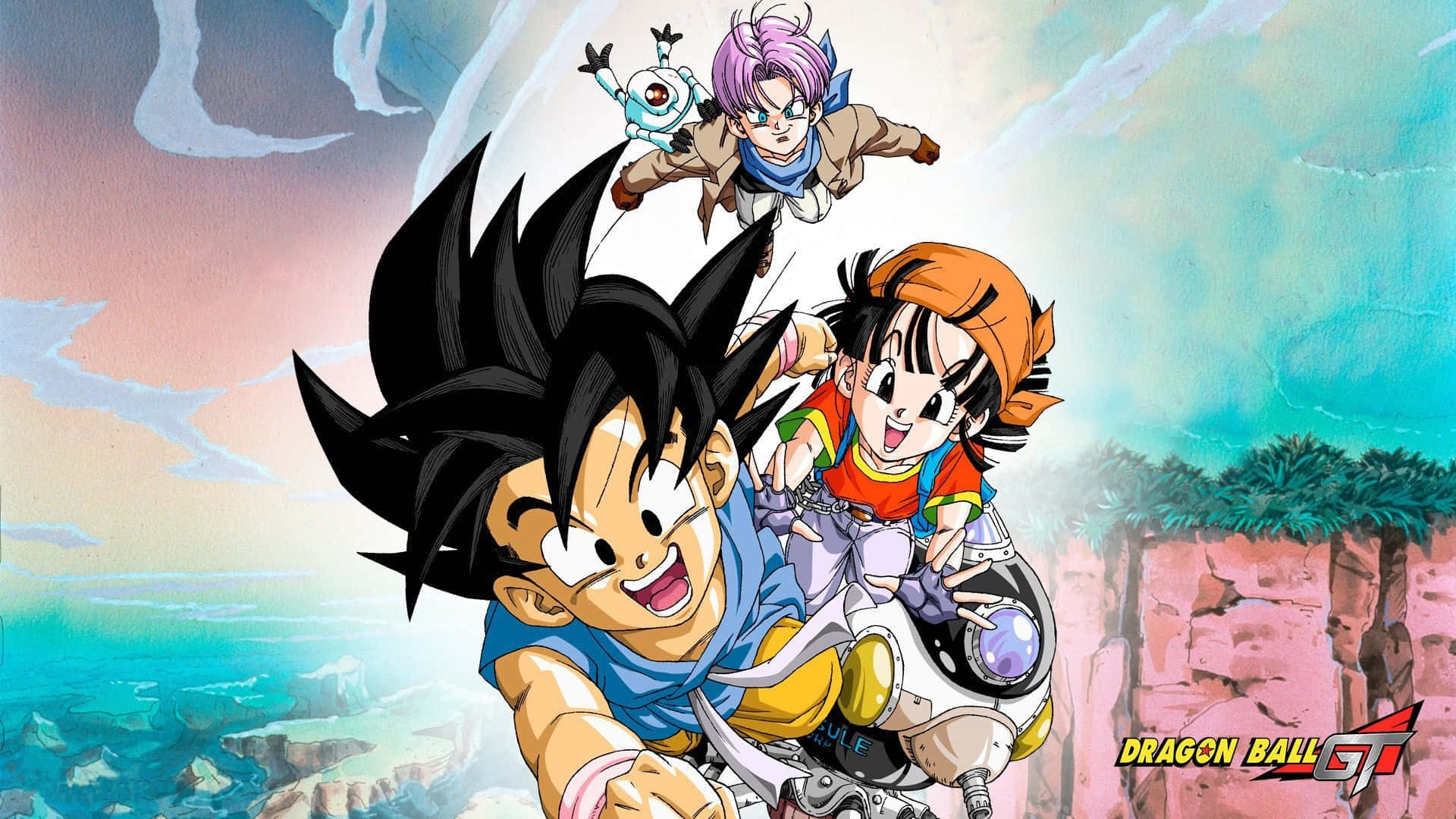 Гоку, Пан и Трънкс от Dragon Ball GT Тапет
