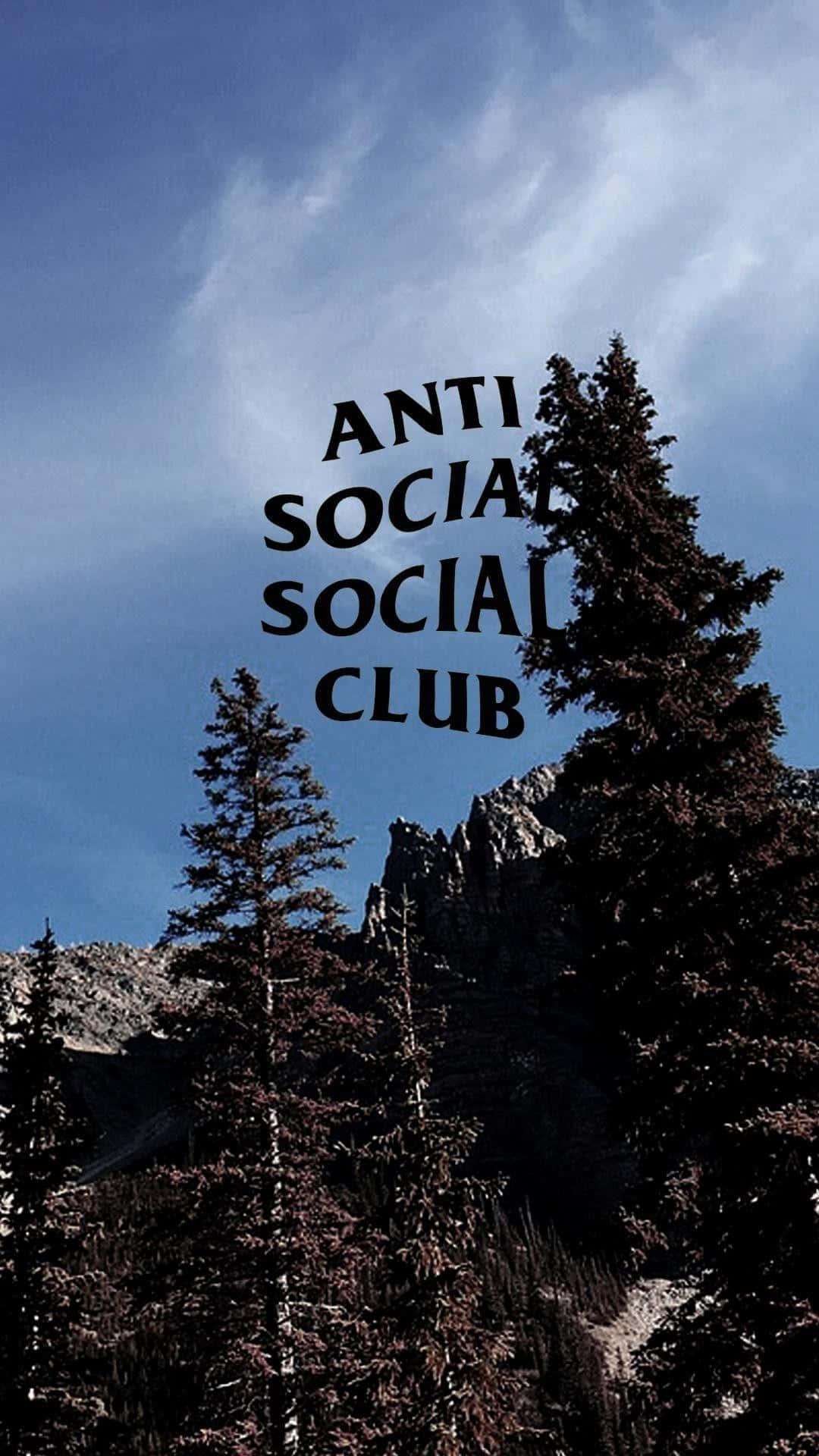 Гора и лого на Anti Social Club за iPhone Тапет
