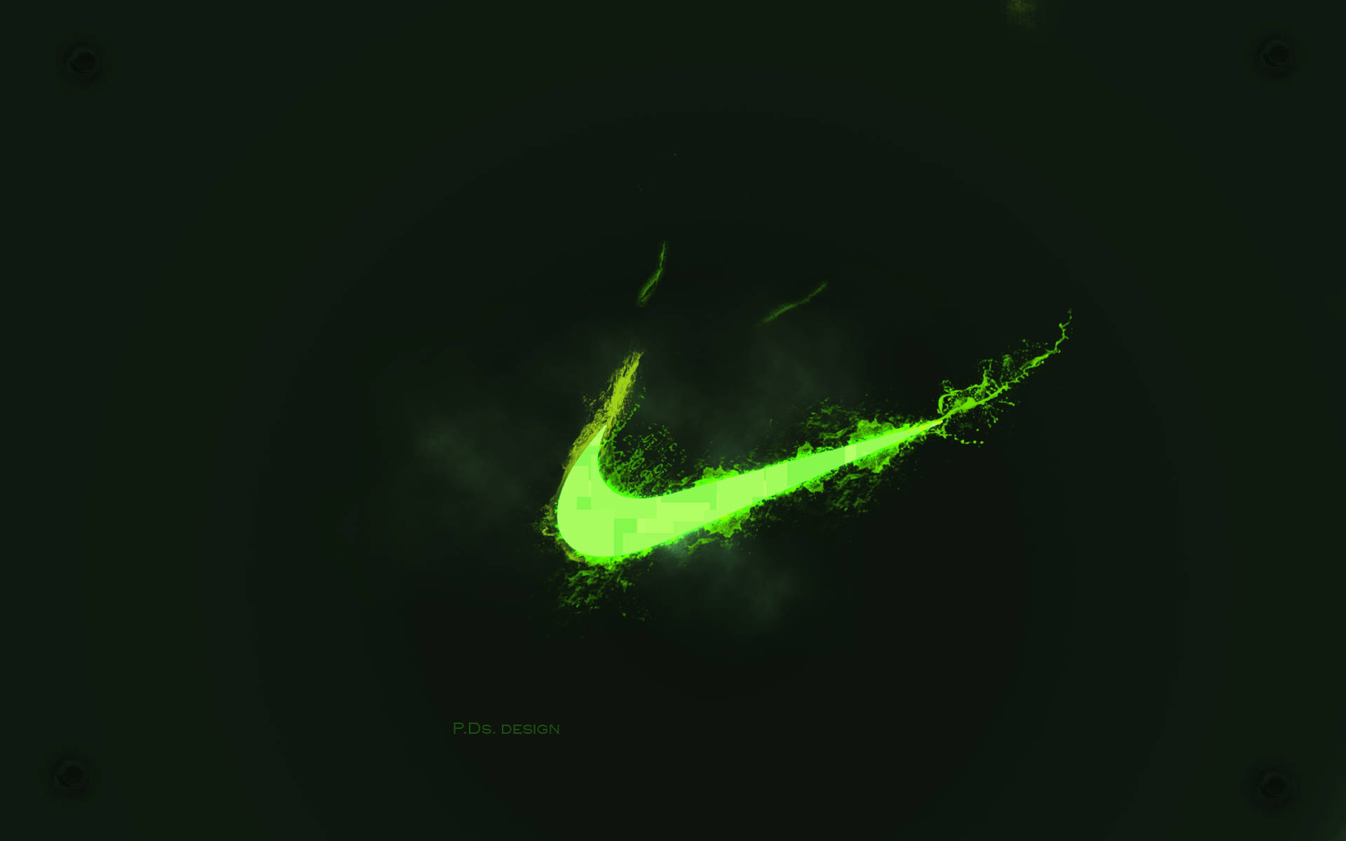 Готина неонова зелена Nike Swoosh Тапет