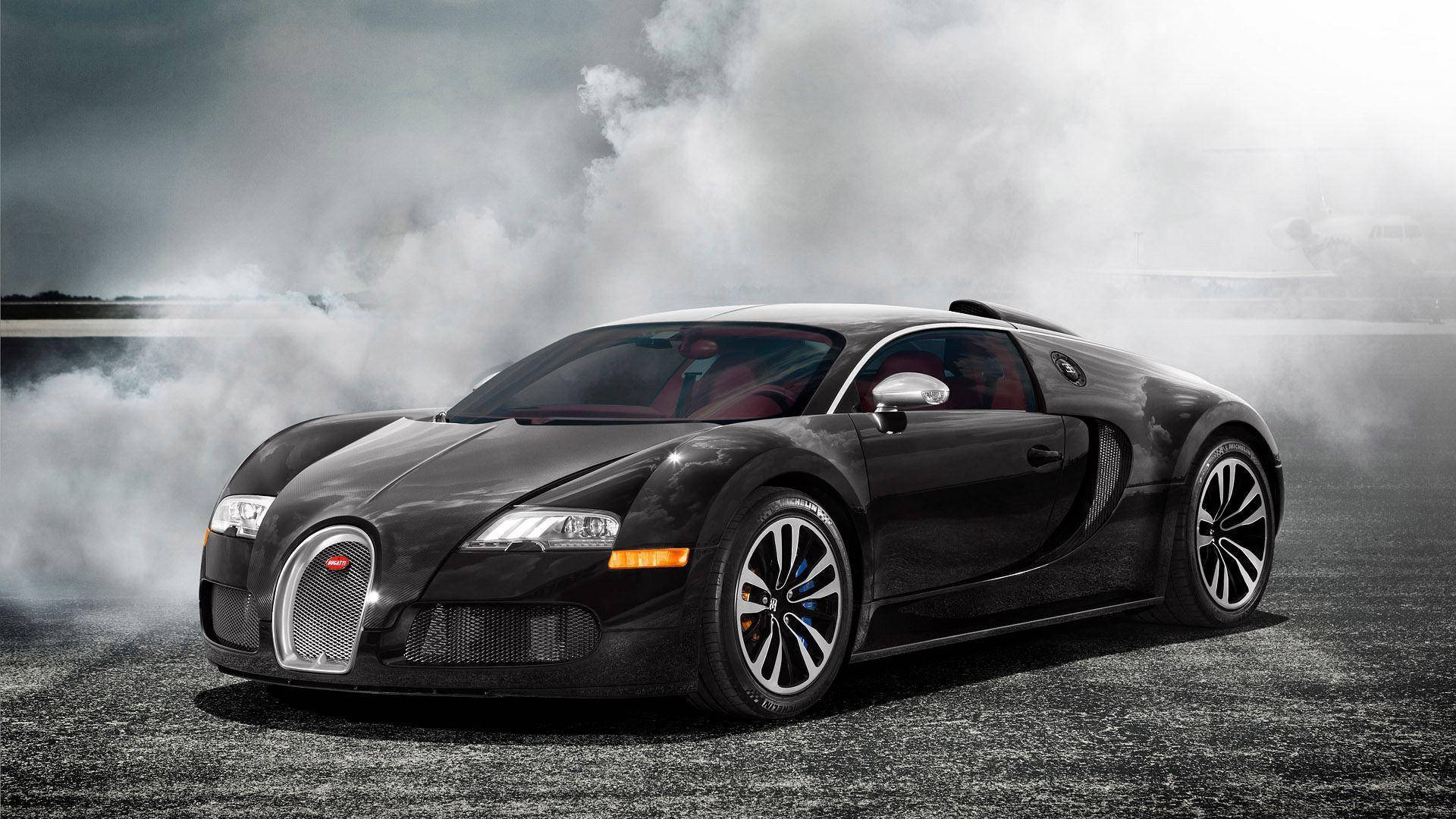 Готина спортна кола черен Veyron Тапет