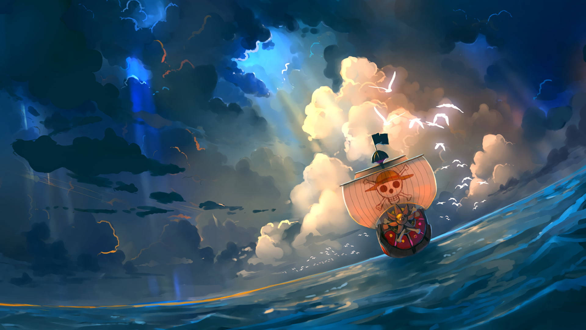 Готина таблетна тема Thousand Sunny One Piece — Едно парче Тапет