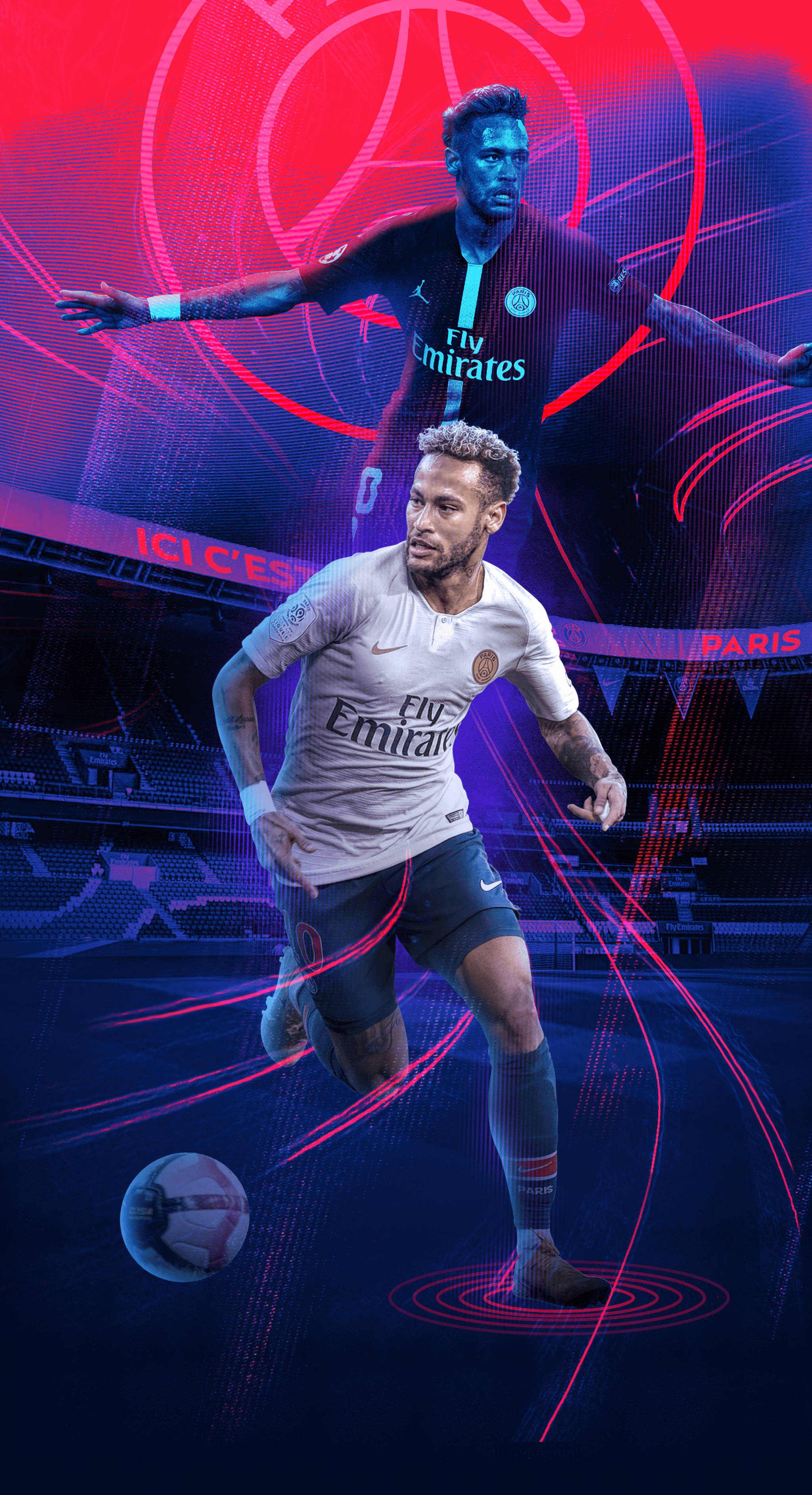 Готини Neymar Jr Червено и Лилаво