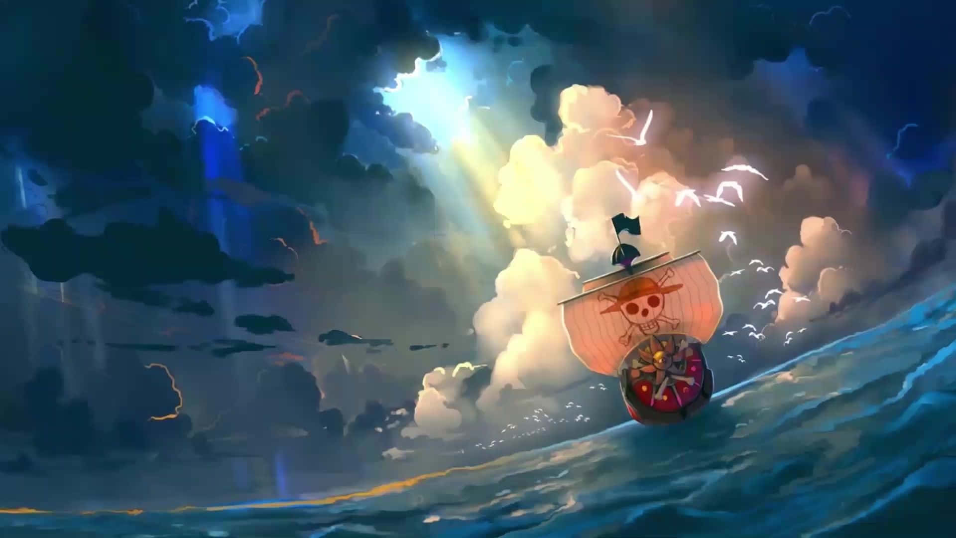 Готиният пиратски кораб от One Piece Тапет