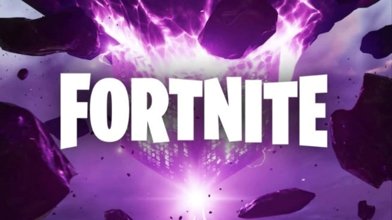 Готино лого на Fortnite и лилави електрически заряди Тапет