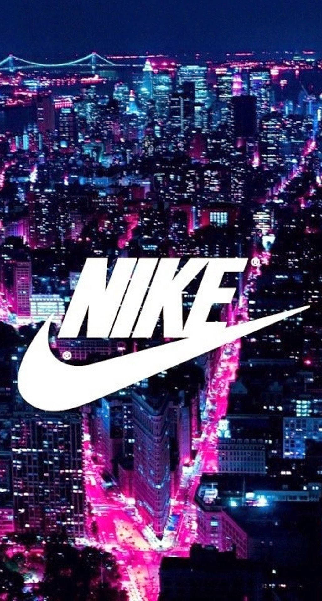 Готино лого на Nike с градски пейзаж Тапет