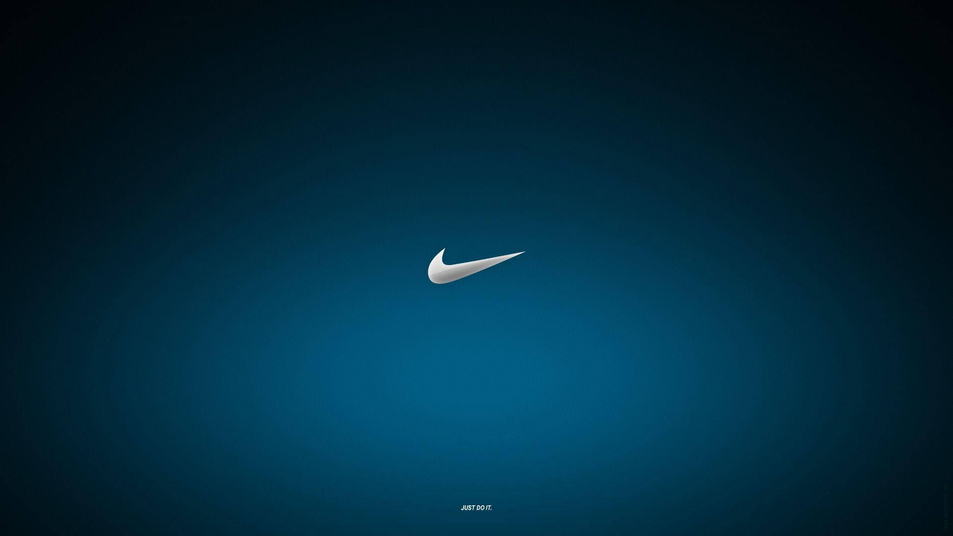 Готино синьо градиентно лого на Nike Тапет
