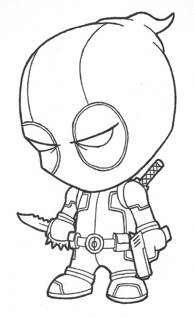 Готична рисунка Deadpool Chibi Тапет