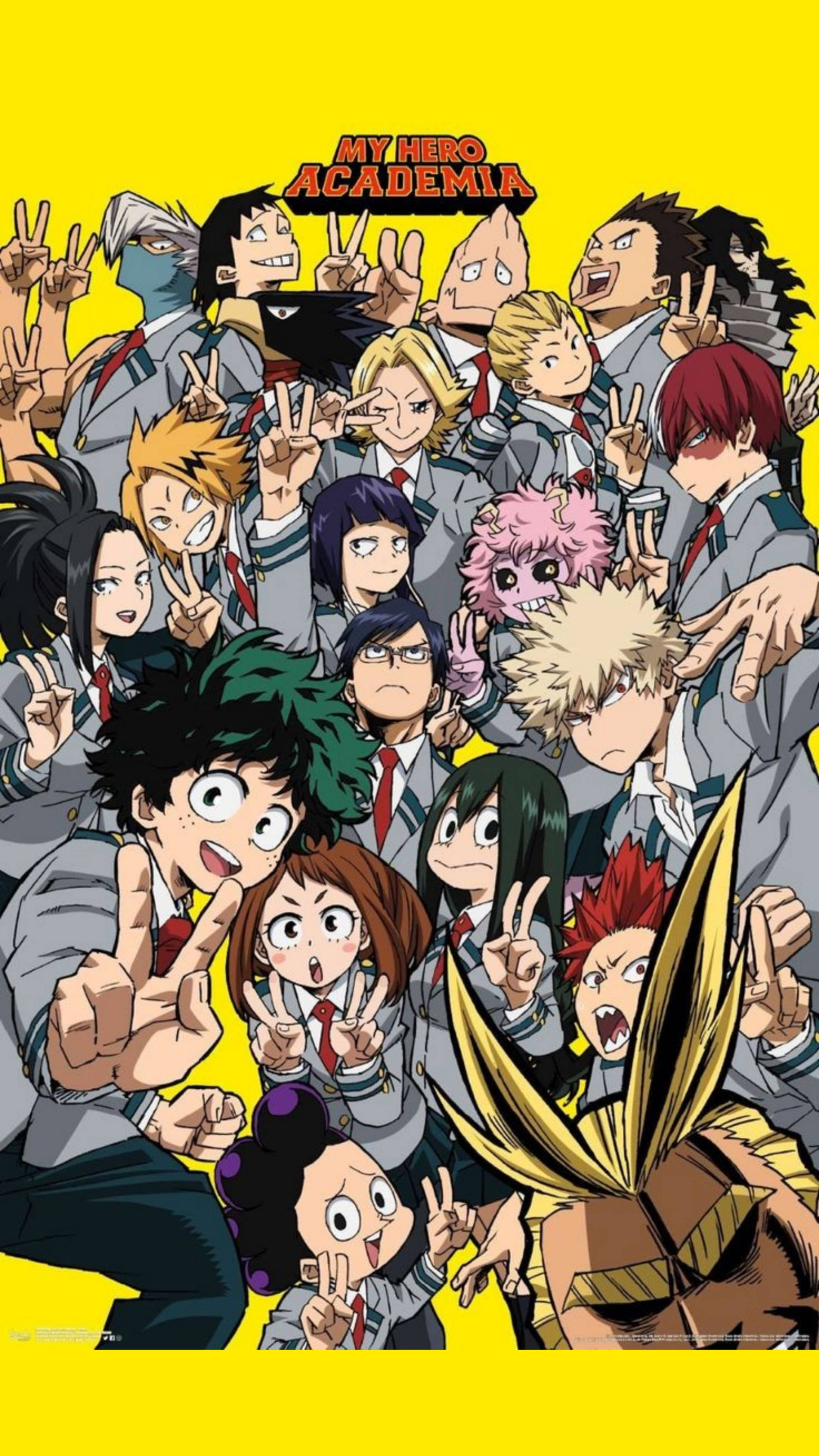 Групов постер My Hero Academia за iPhone Тапет