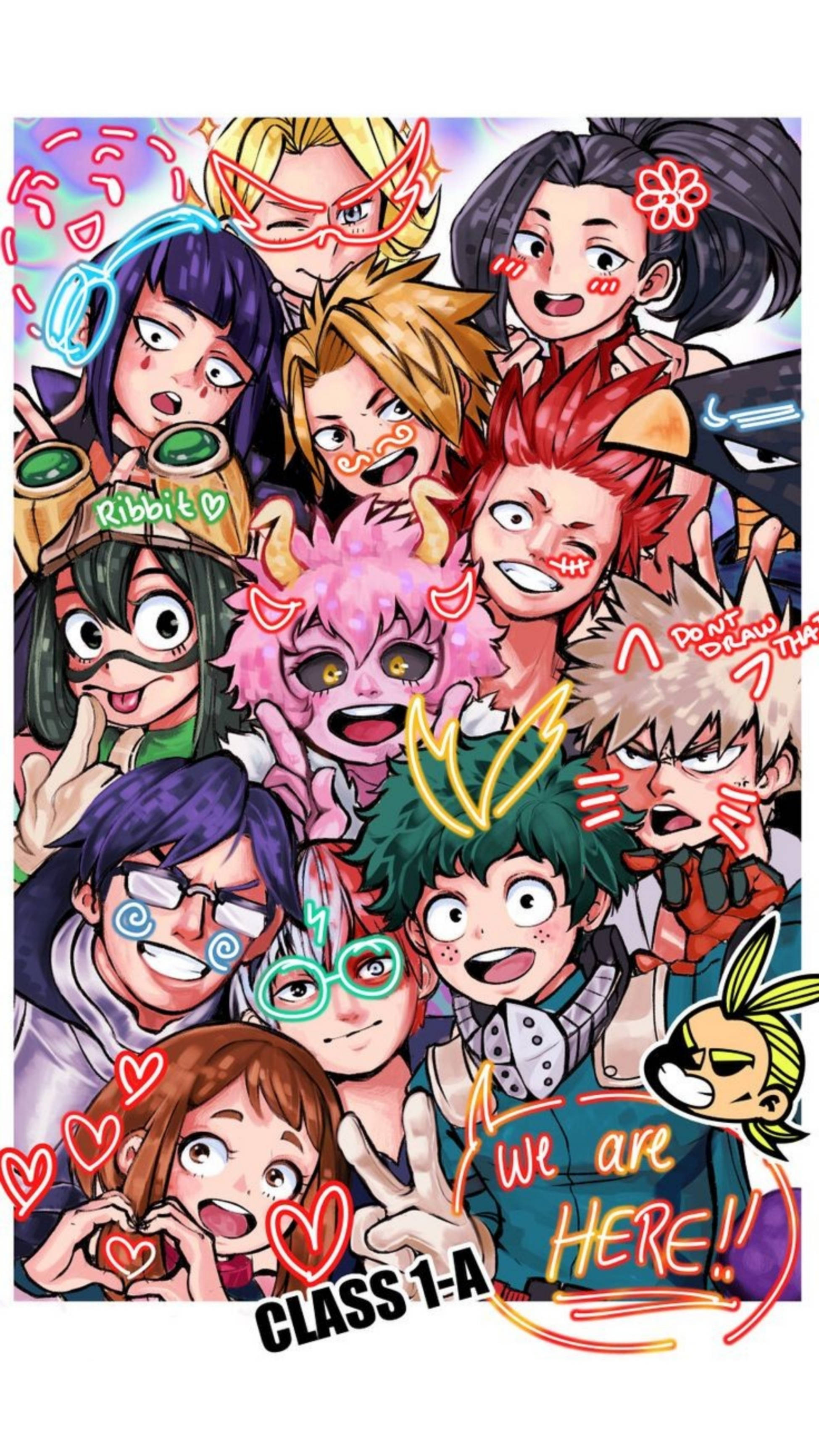 Групова снимка на клас 1-A My Hero Academia за iPhone Тапет
