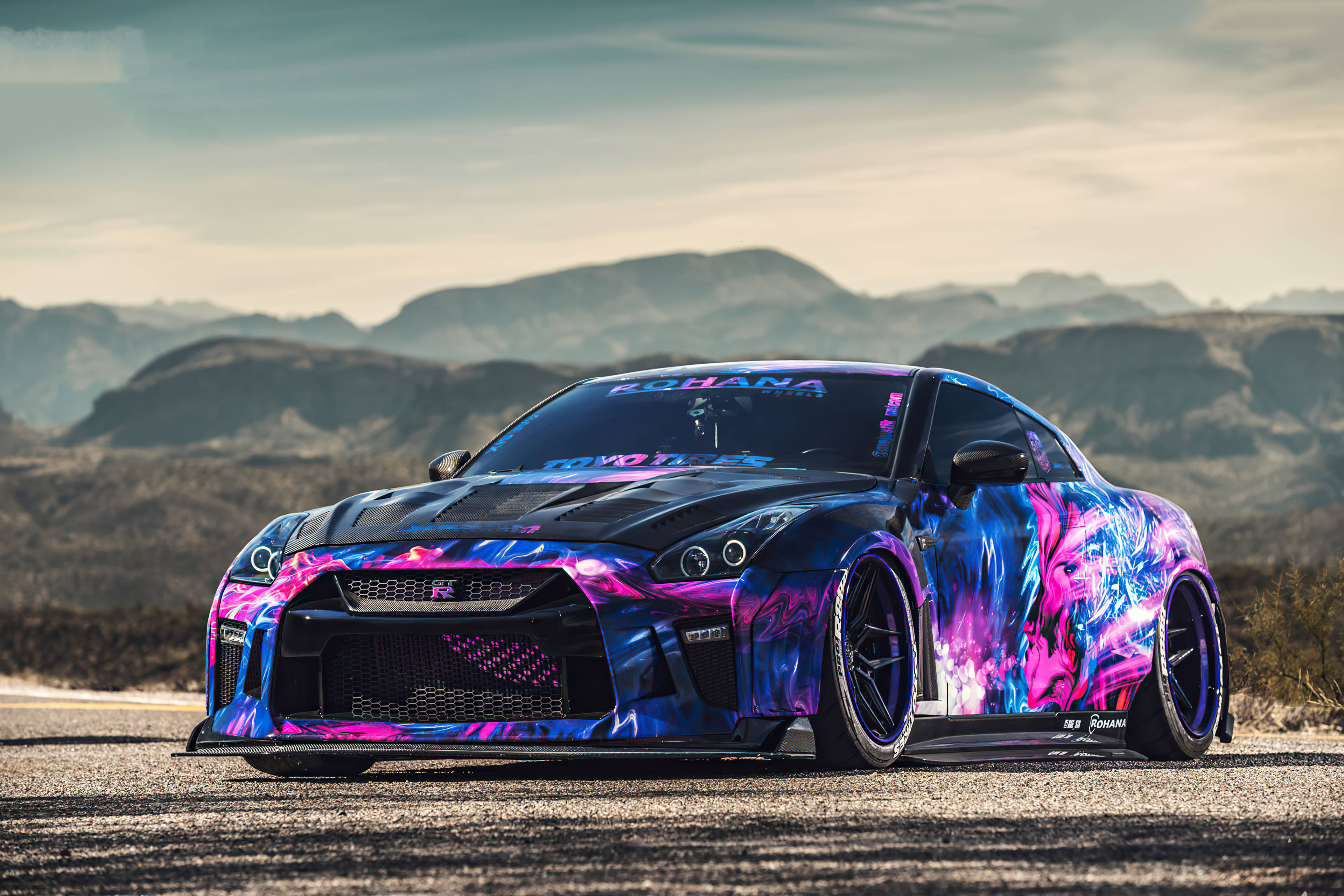 Детайлно изрисуван Nissan GT R 4K Тапет