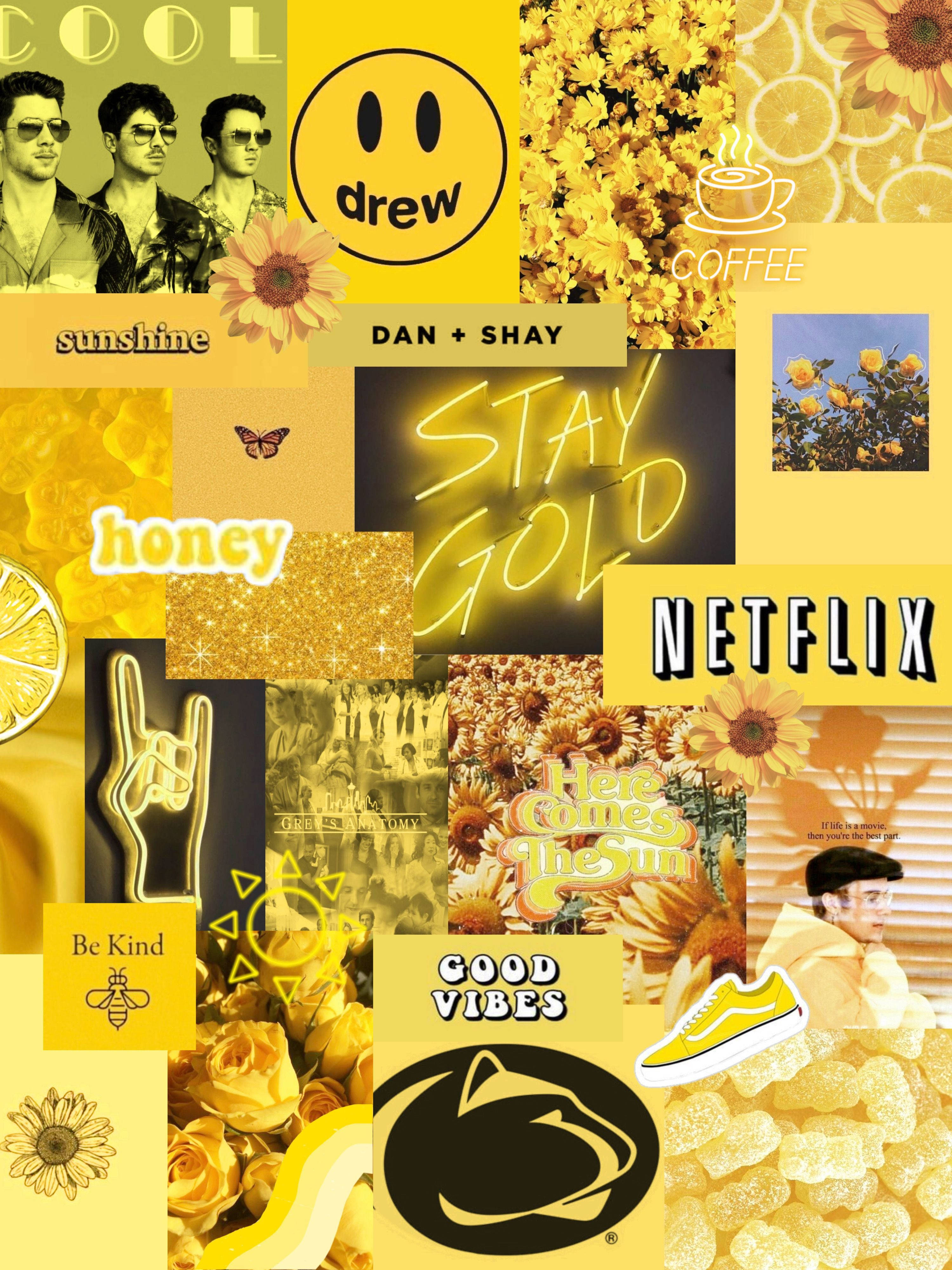 Добри Вибрации Жълта Естетика Вибрации Тапет