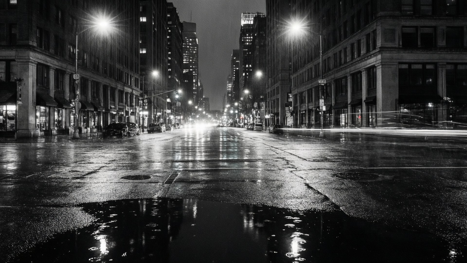 Дъждовен нощен град Тапет