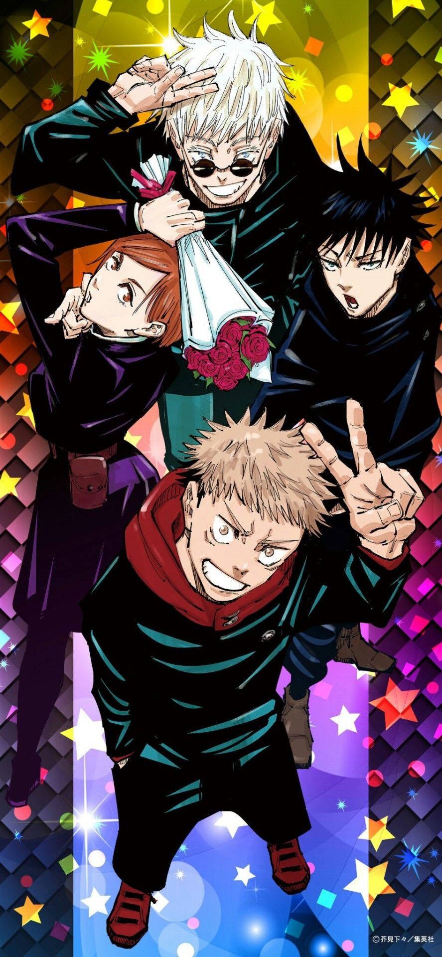 Трима първокурсници от анимето Jujutsu Kaisen тапет.