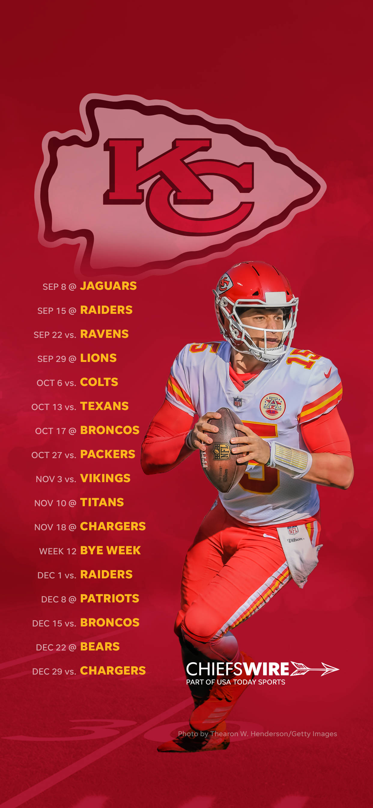 Елегантно, хладно лого на футболния отбор Kansas City Chiefs. Тапет
