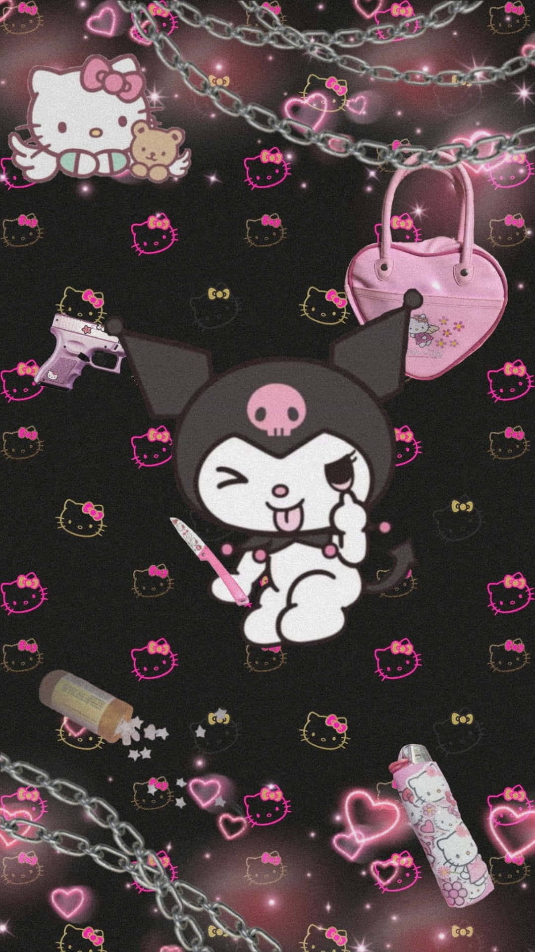 Емо Хелоу Кити с Куроми Тапет