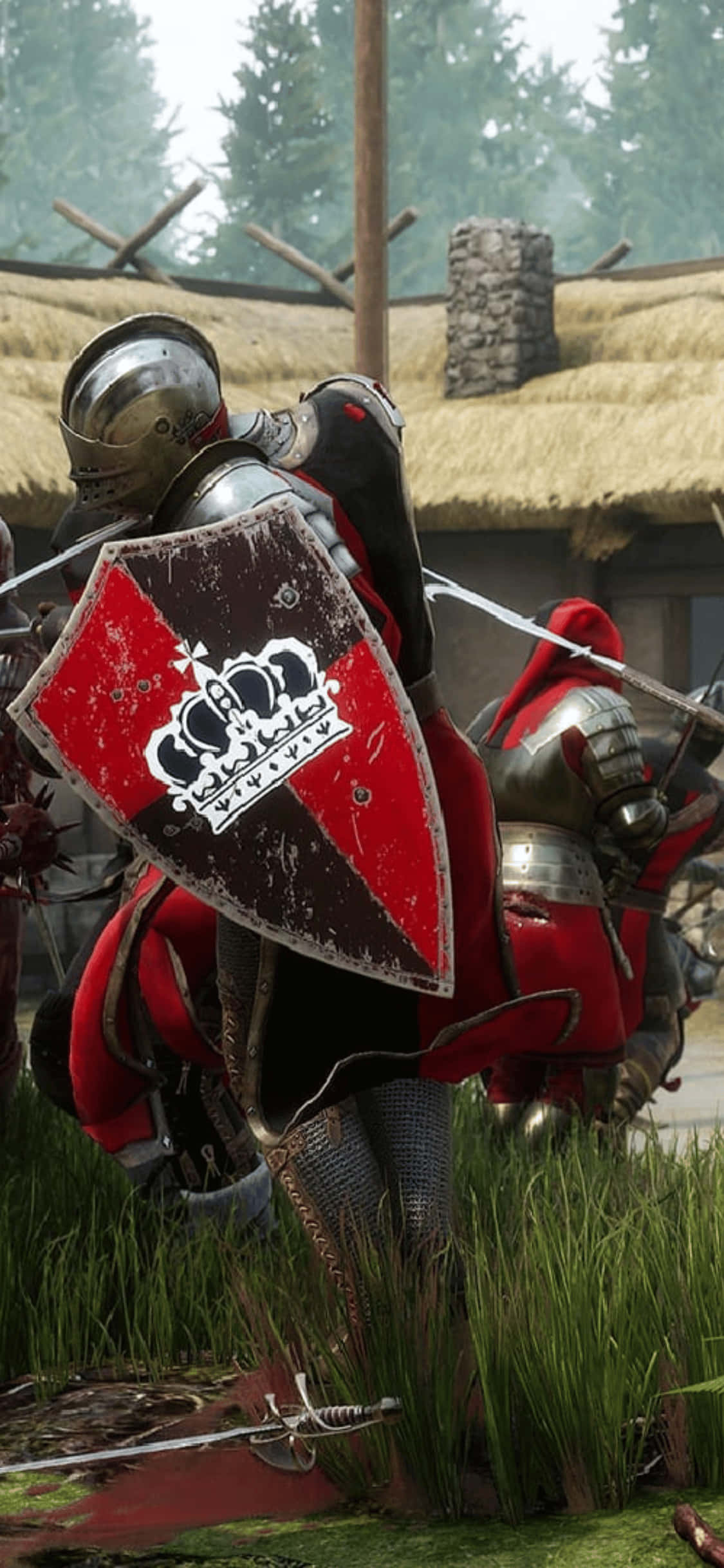 Епична бойна сцена от Mordhau на iPhone XS Тапет