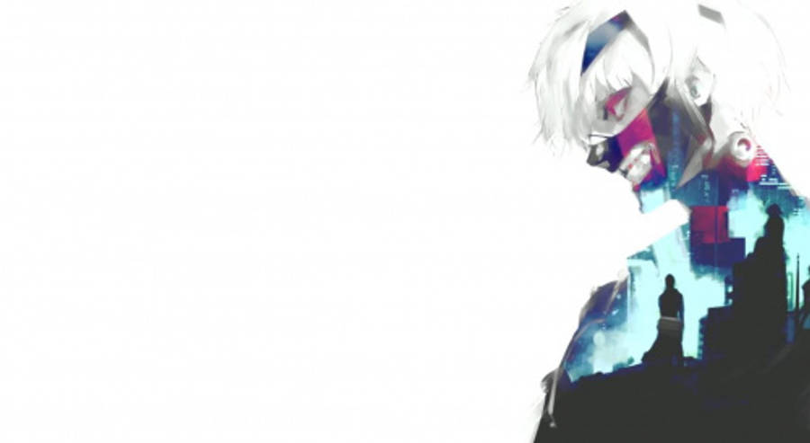 Естетика на Tokyo Ghoul със силует на Кен Тапет