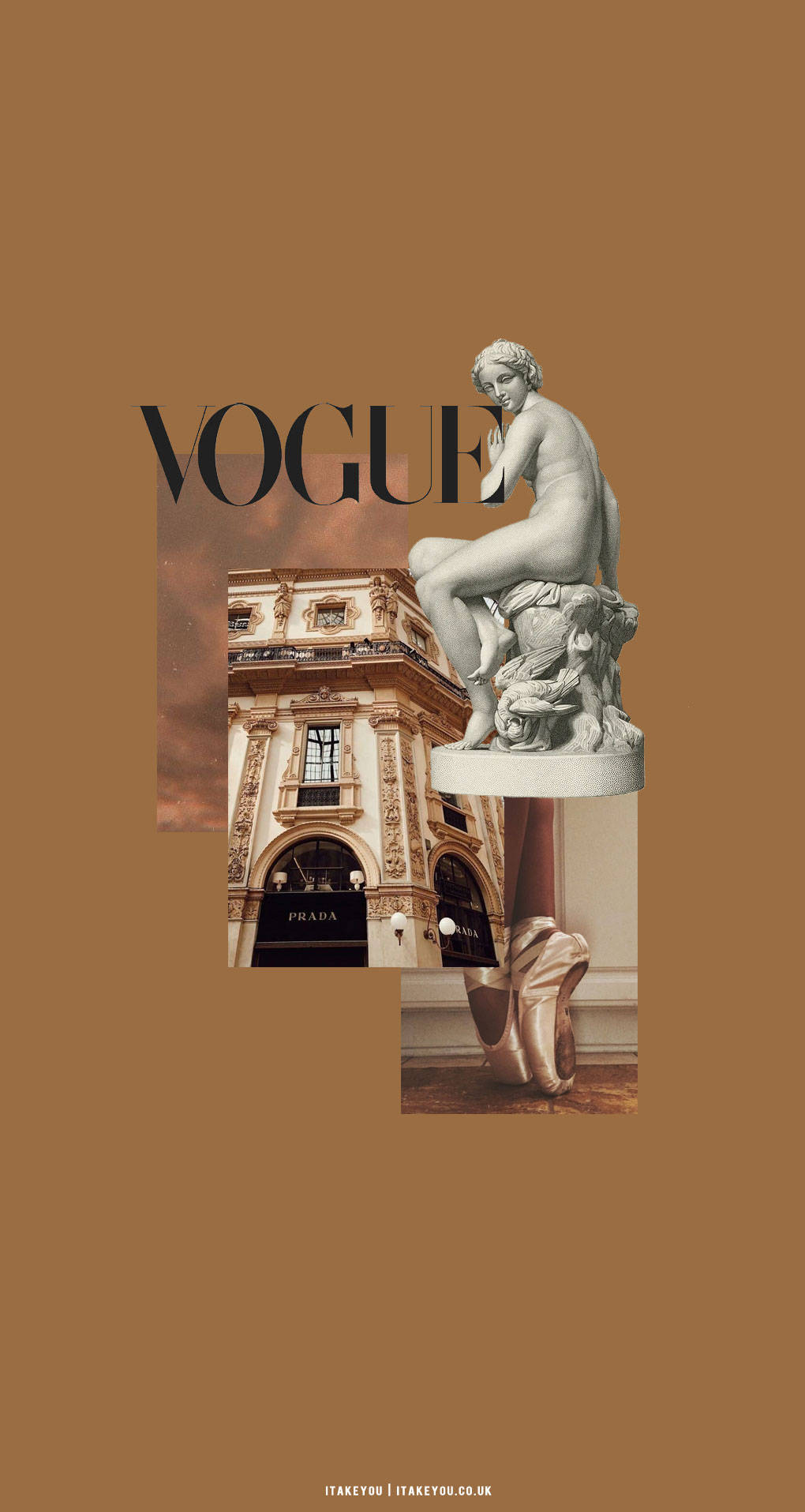 Естетика на списание Vogue в бежово и кафяво Тапет