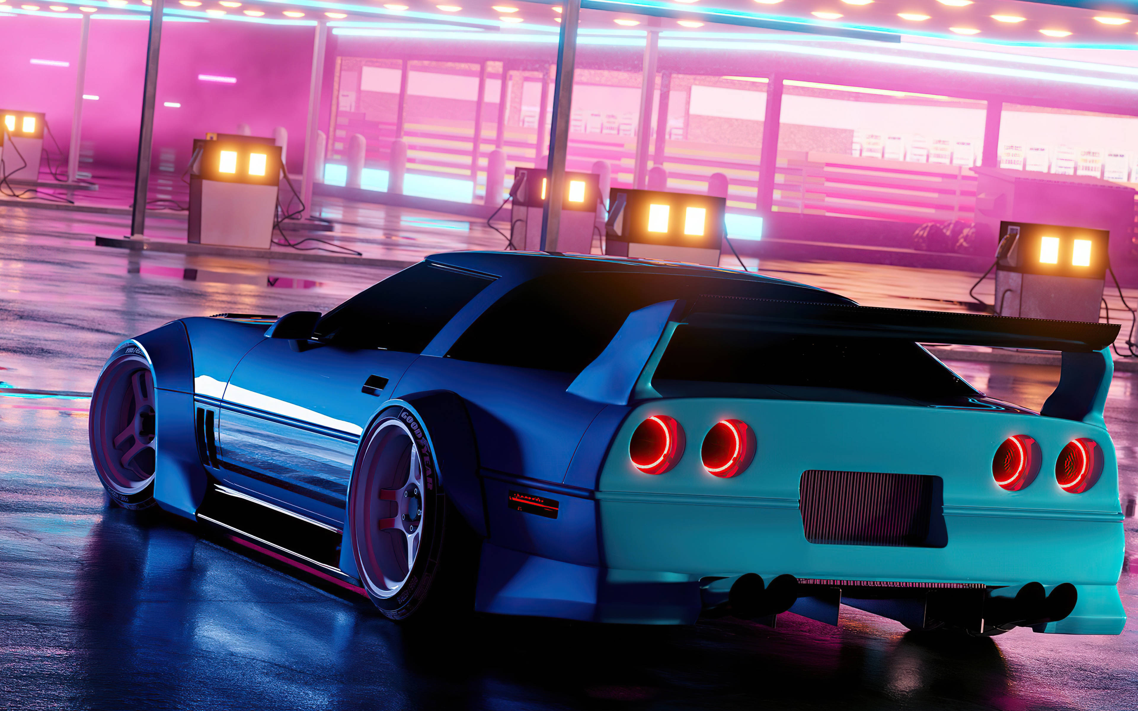 Естетичен 4K автомобил Nissan Skyline GT-R Тапет