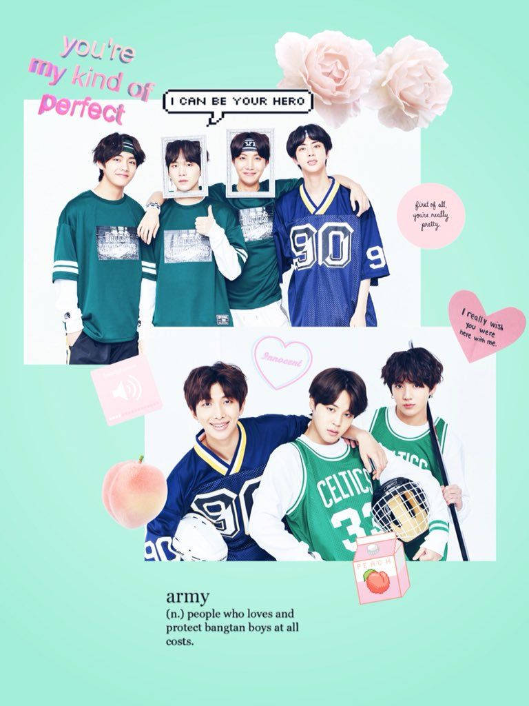 Естетичен BTS VSCO колаж Тапет