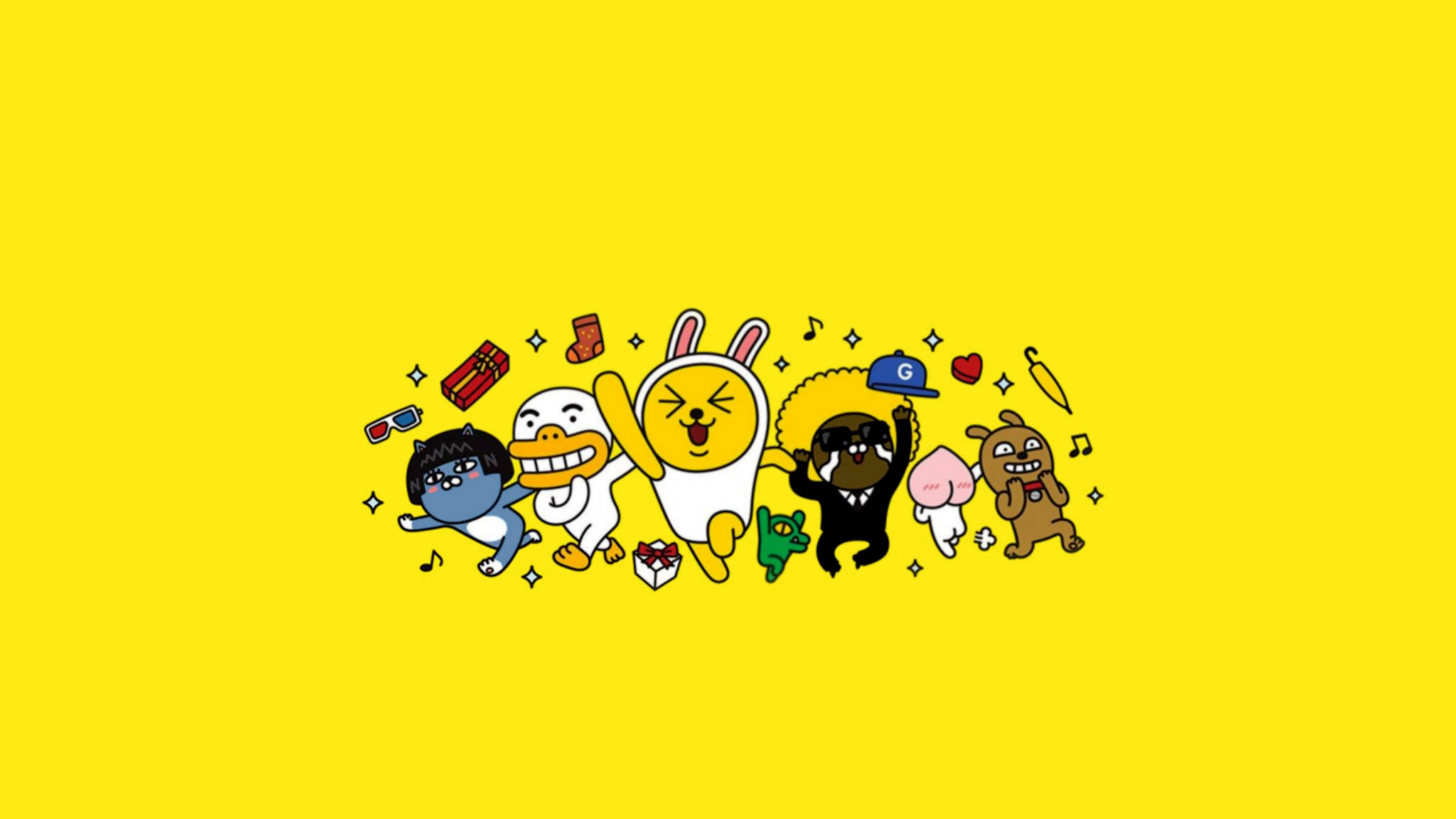 Естетичен десктоп Kakao Friends Тапет