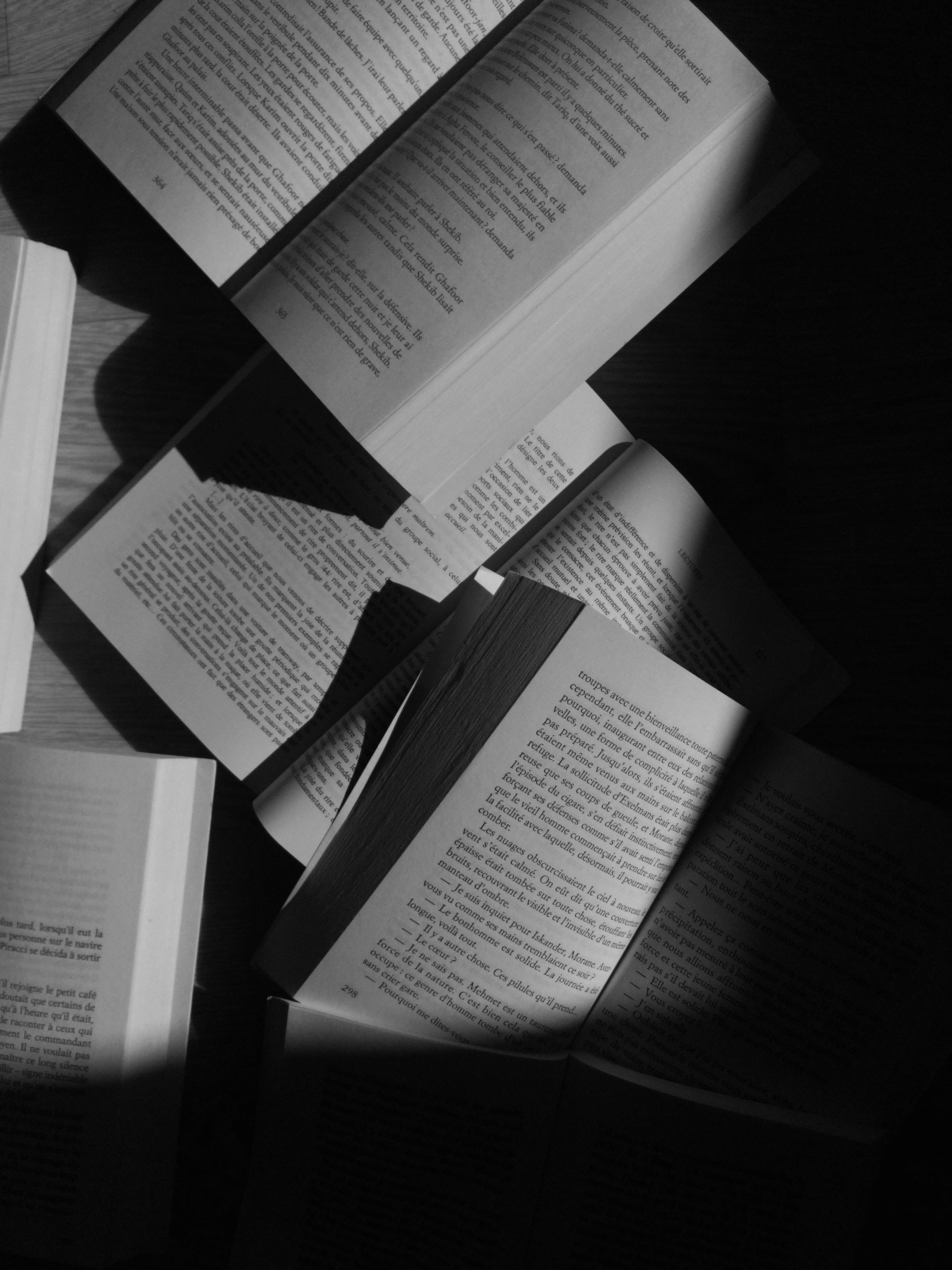 Естетичен десктоп с книги в сиви тонове Тапет