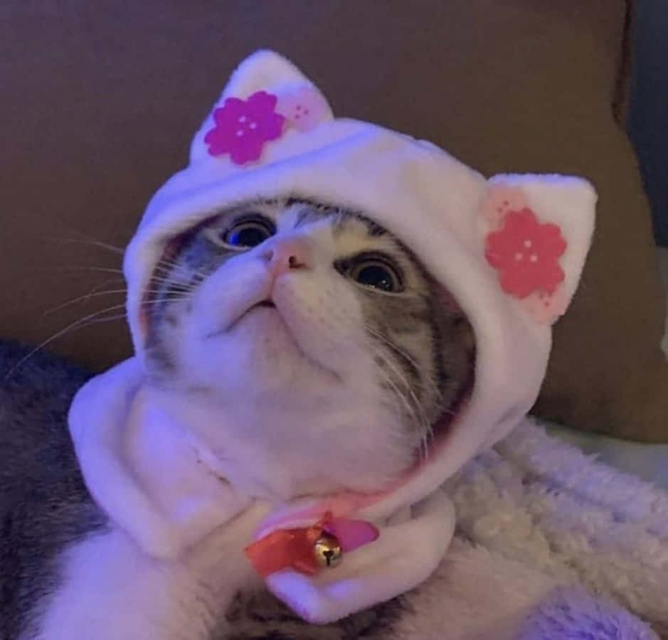 Естетична котка на разходка Тапет