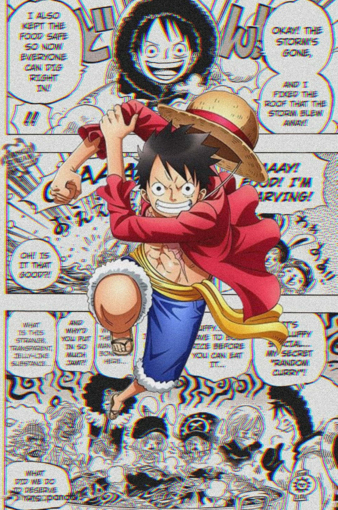 Естетична манга One Piece с Луфи Тапет