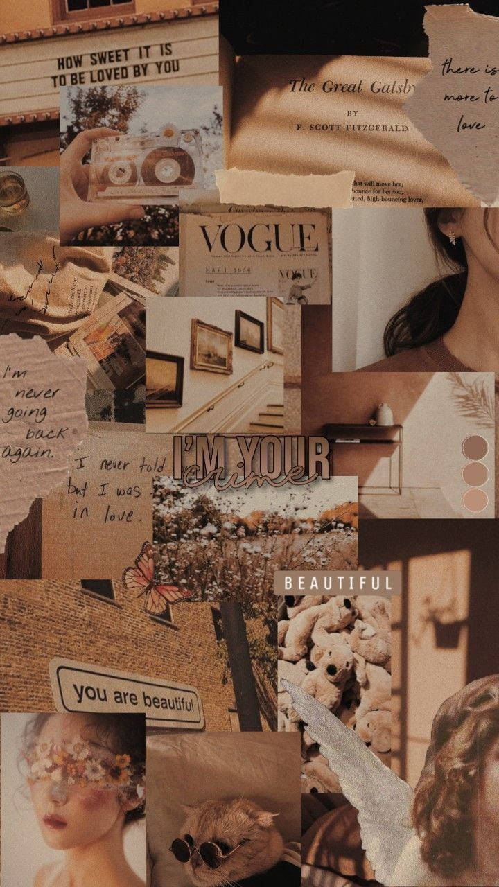 Естетично кафяво Vogue Тапет