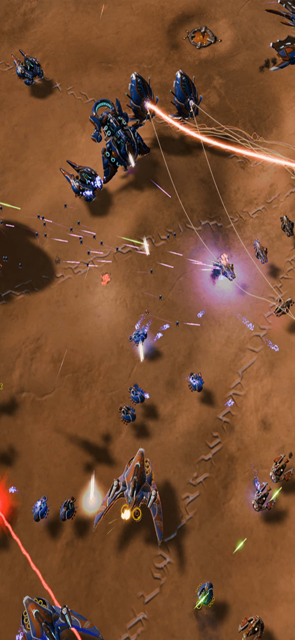 Живописен изглед на пейзажа в Ashes of the Singularity, заснет от iPhone X. Тапет
