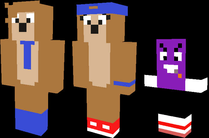 Животински герои в стил Minecraft Тапет