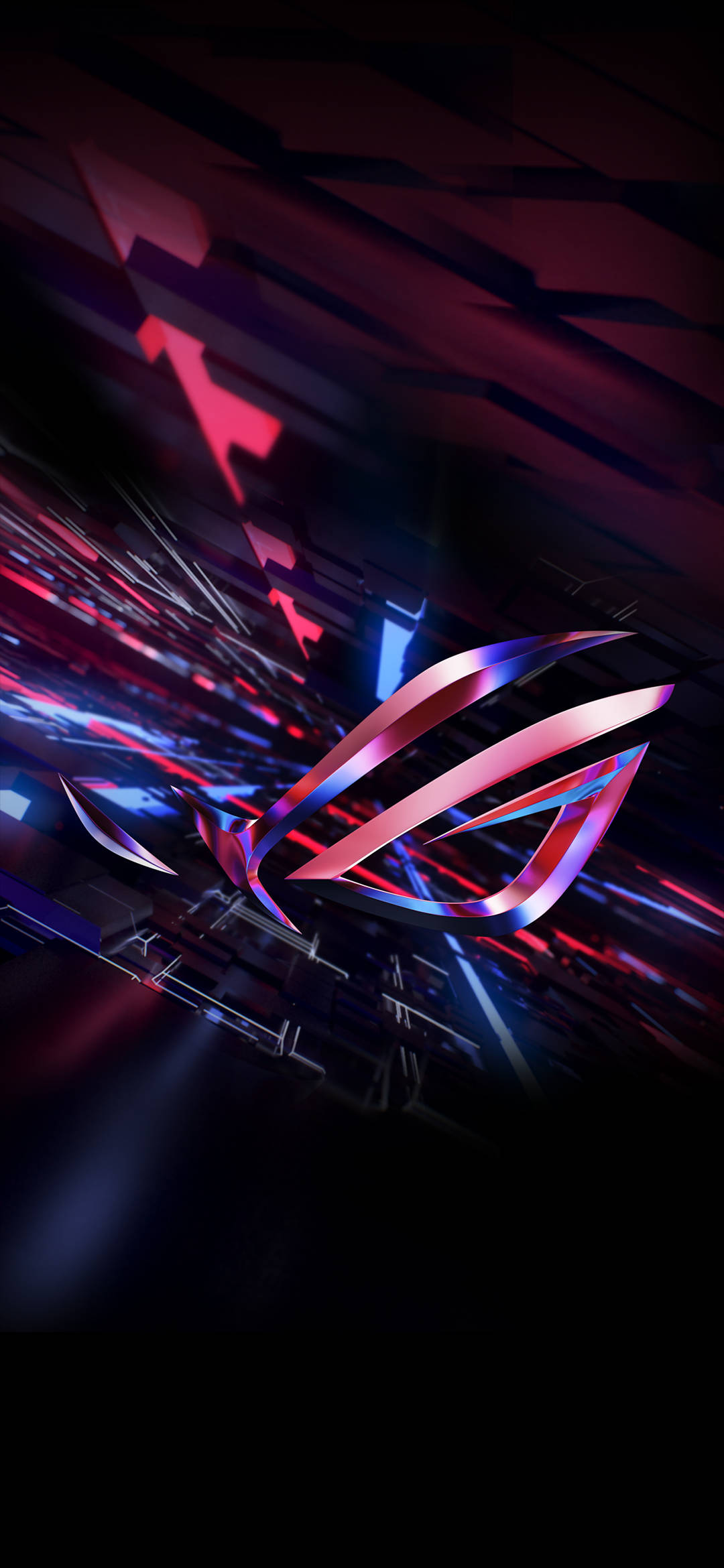 Завладяващ червен 3D Asus ROG телефон със светещо лого Тапет