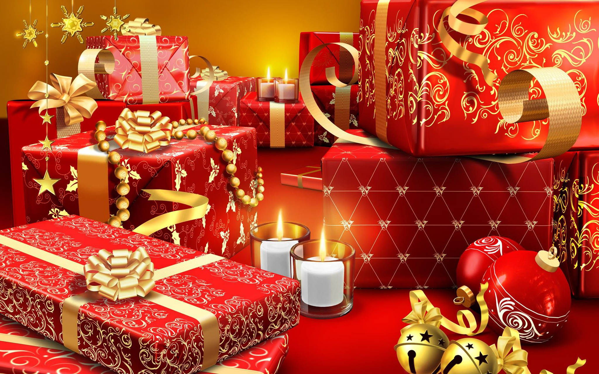 Завладяваща коледна сцена за работен плот Тапет