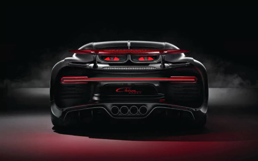 Заден изглед на Bugatti Chiron 4K Тапет