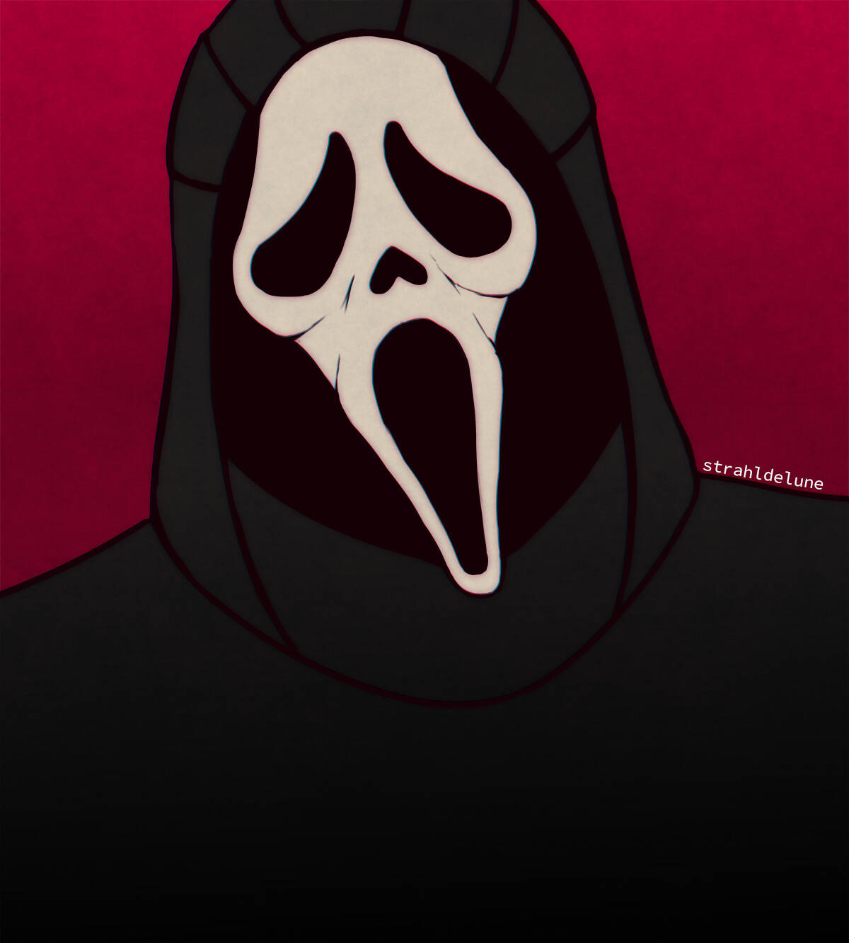 Захипнотизиращ образ на Ghostface на розов фон Тапет