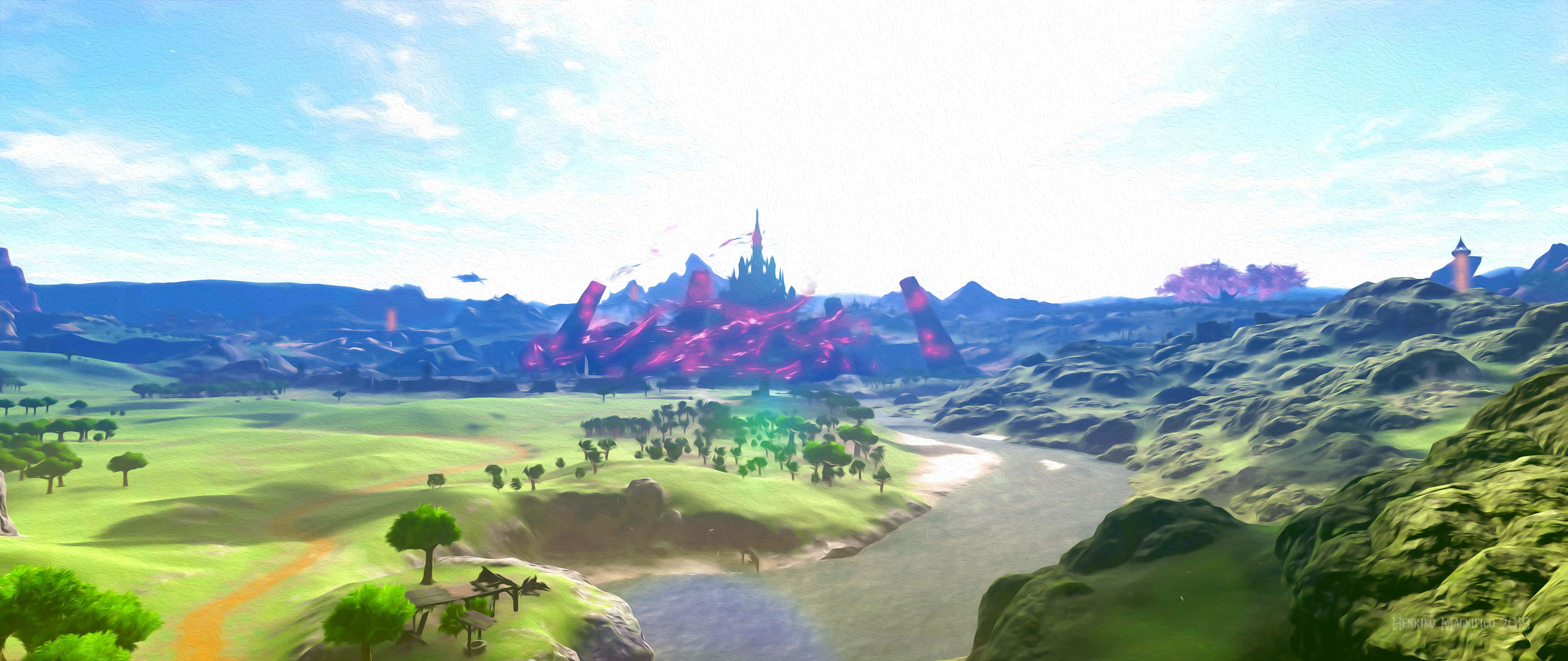Зелда: Breath of the Wild 4K природа през деня Тапет