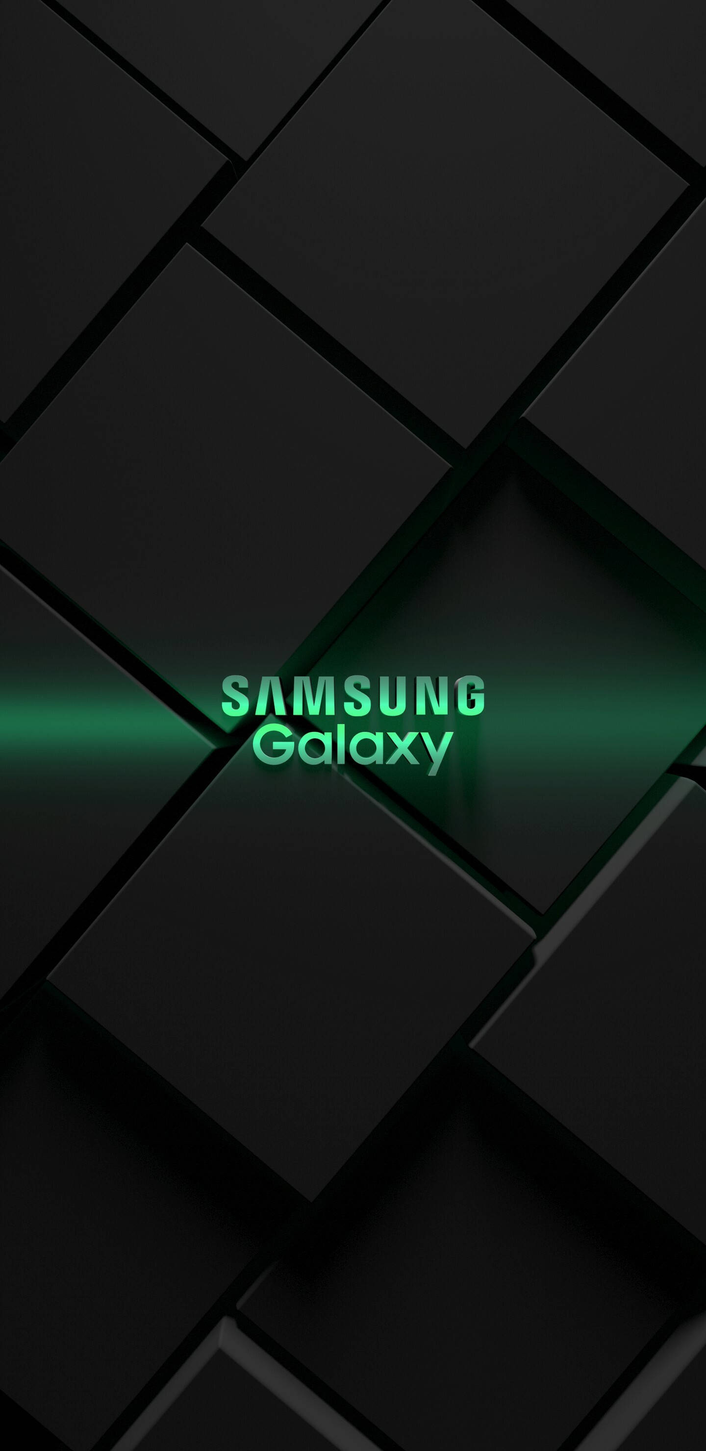 Зелен модел на куб Samsung Galaxy Тапет